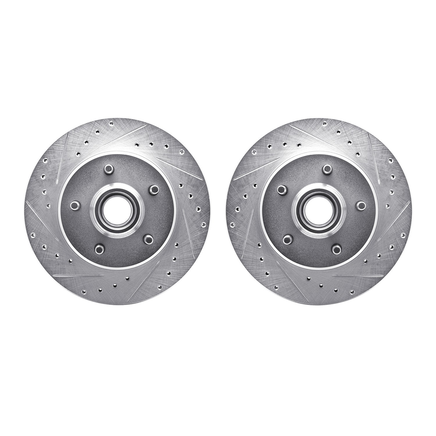DYN 7002-48011 DFC Brake Rotors - Drilled & Slotted - Silver