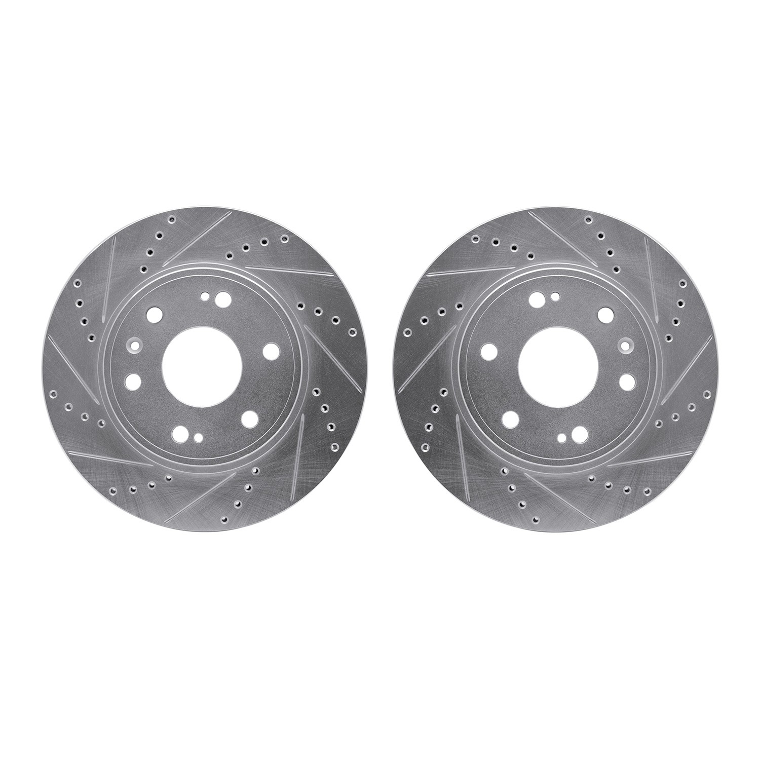DYN 7002-48048 DFC Brake Rotors - Drilled & Slotted - Silver