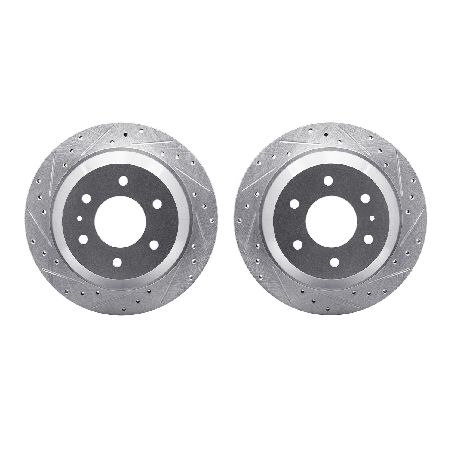 DYN 7002-48054 DFC Brake Rotors - Drilled & Slotted - Silver
