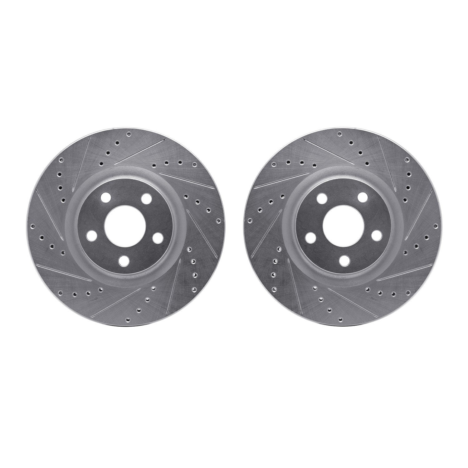 DYN 7002-54053 DFC Brake Rotors - Drilled & Slotted - Silver