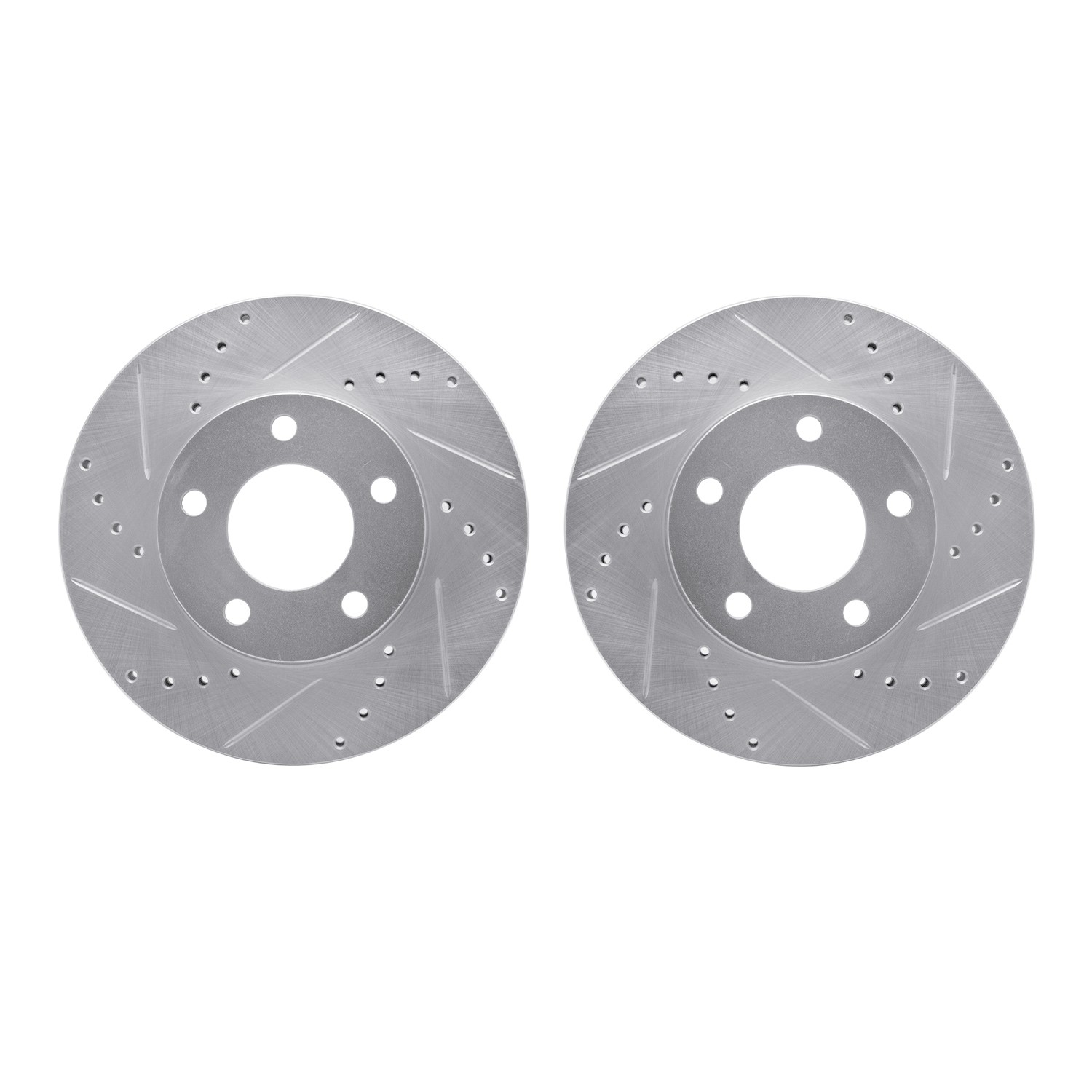 DYN 7002-54056 DFC Brake Rotors - Drilled & Slotted - Silver