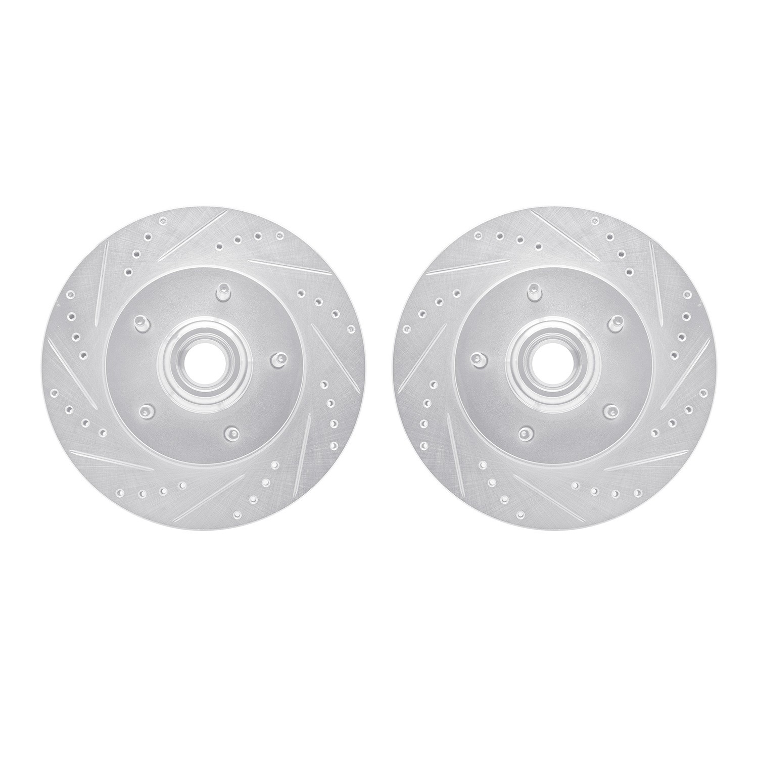 DYN 7002-54085 DFC Brake Rotors - Drilled & Slotted - Silver
