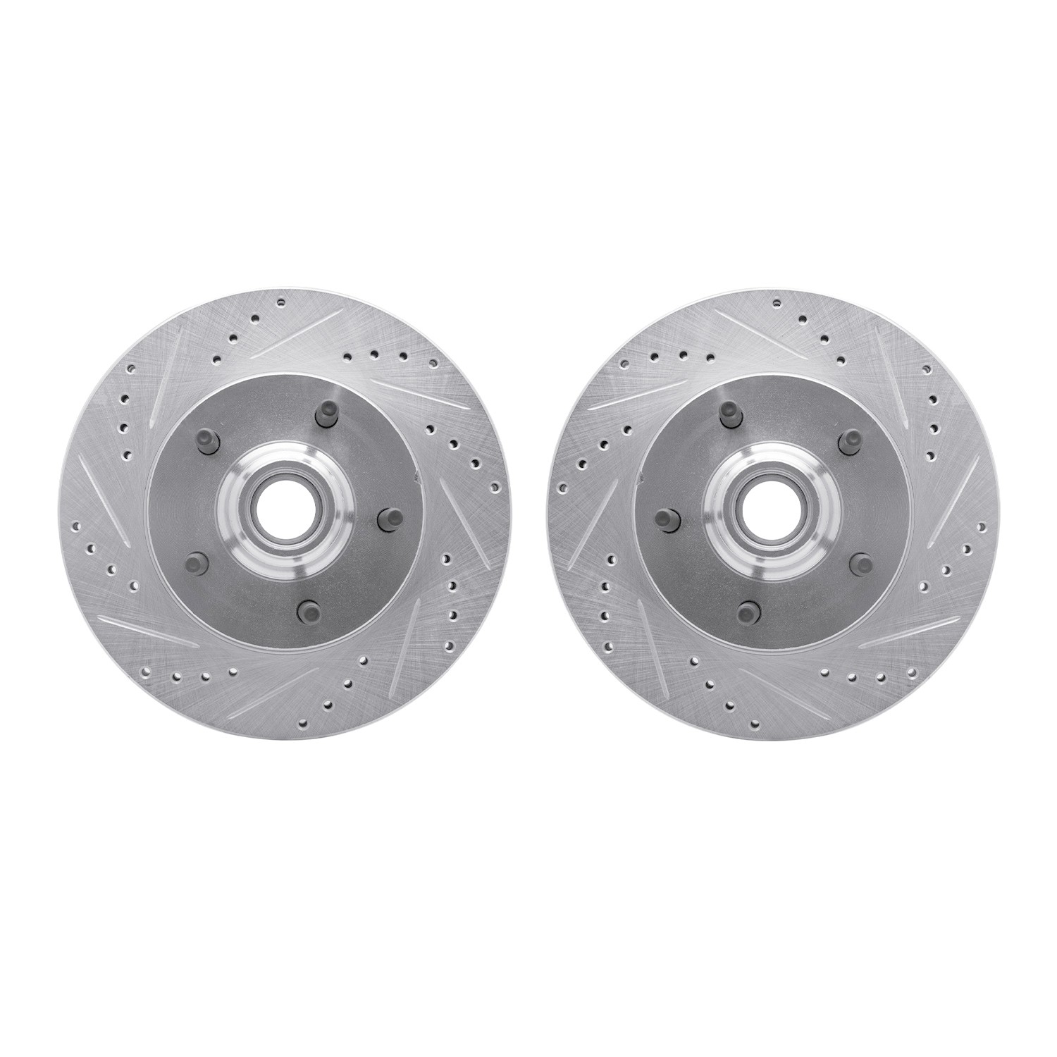 DYN 7002-54086 DFC Brake Rotors - Drilled & Slotted - Silver