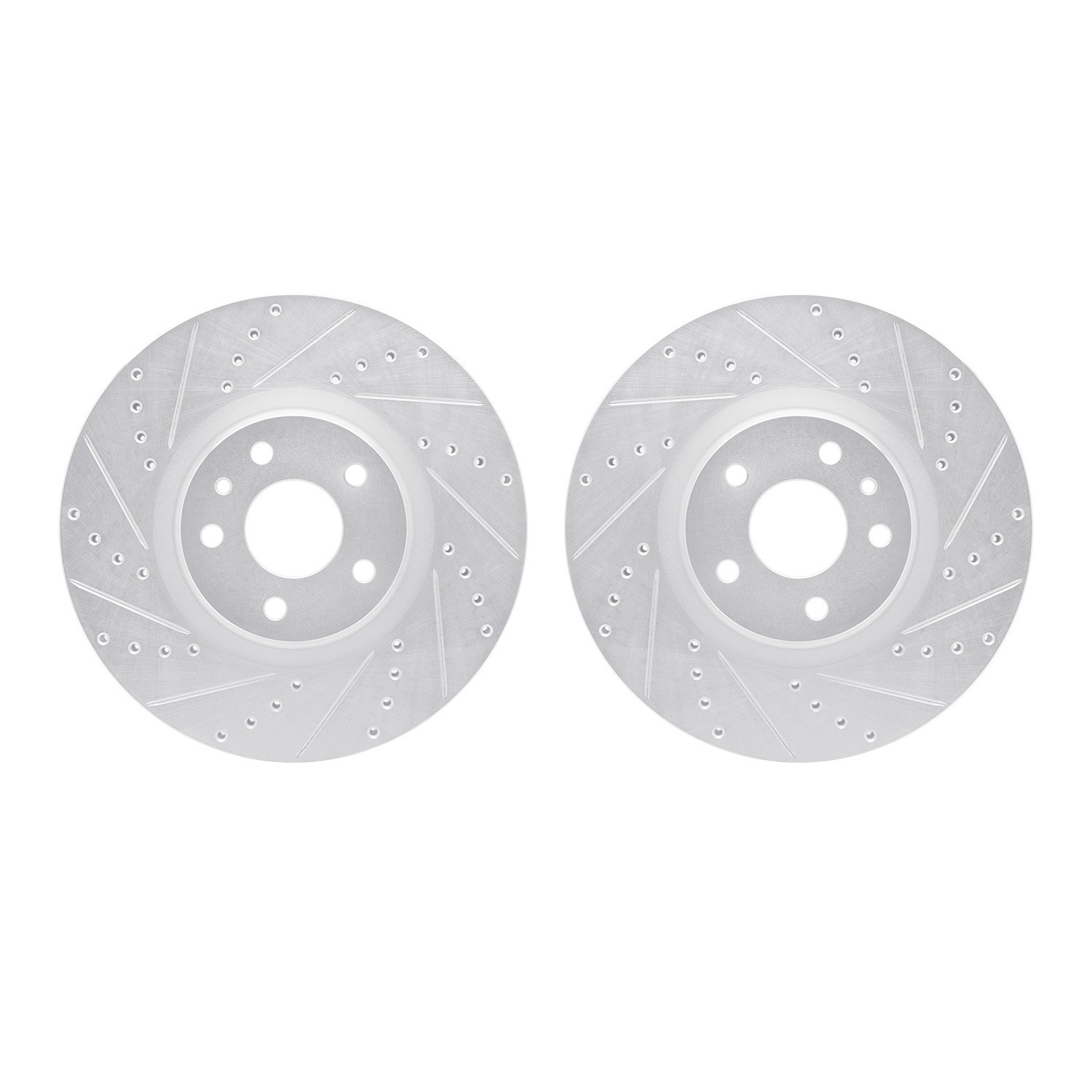 DYN 7002-54143 DFC Brake Rotors - Drilled & Slotted - Silver