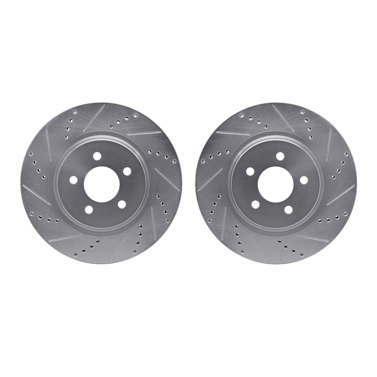 DYN 7002-54153 DFC Brake Rotors - Drilled & Slotted - Silver