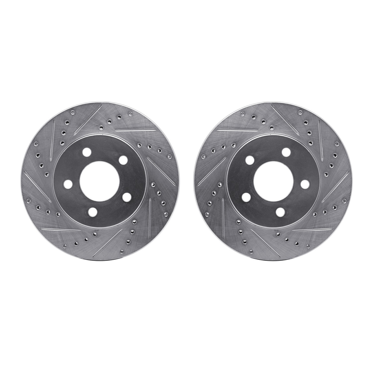 DYN 7002-54154 DFC Brake Rotors - Drilled & Slotted - Silver