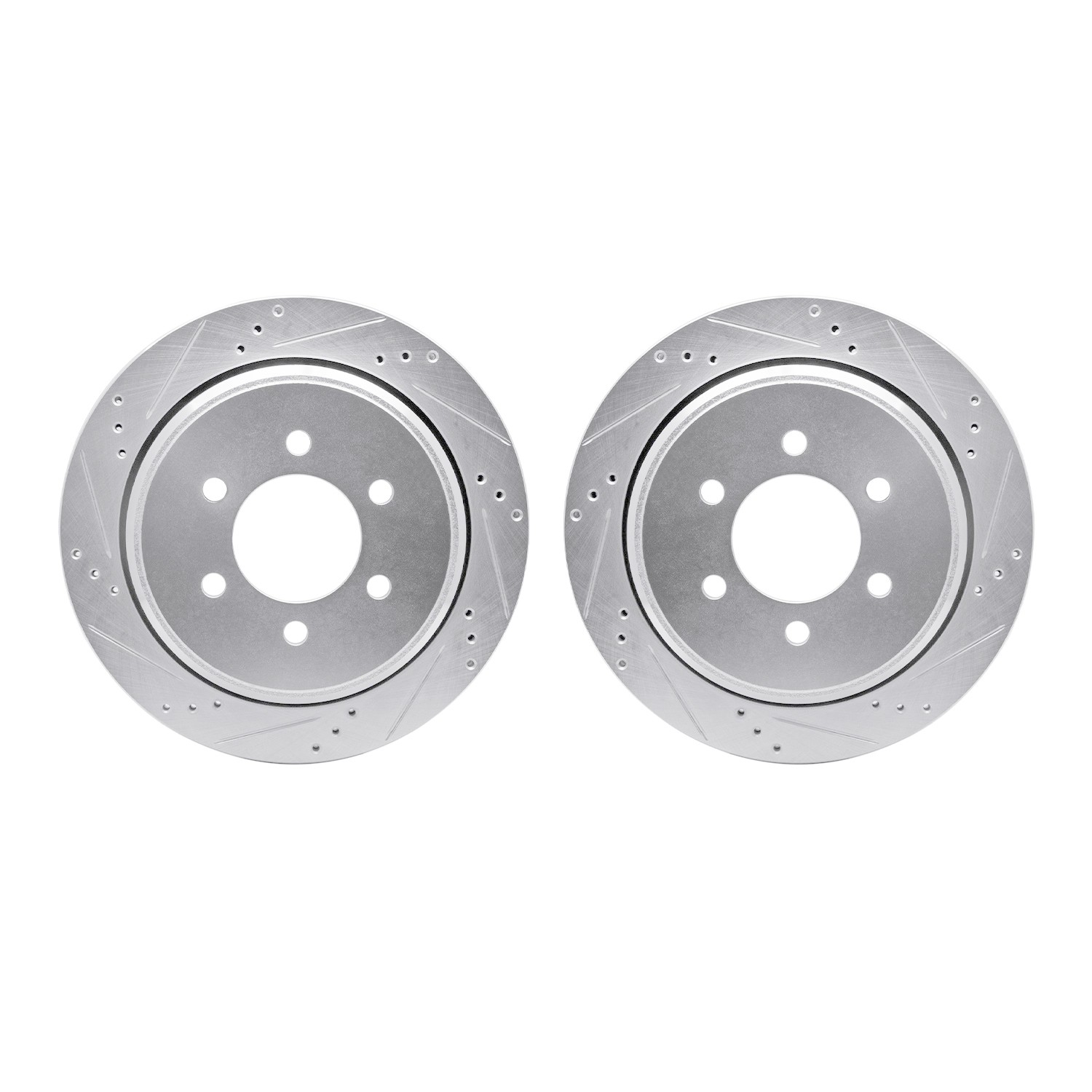 DYN 7002-54205 DFC Brake Rotors - Drilled & Slotted - Silver