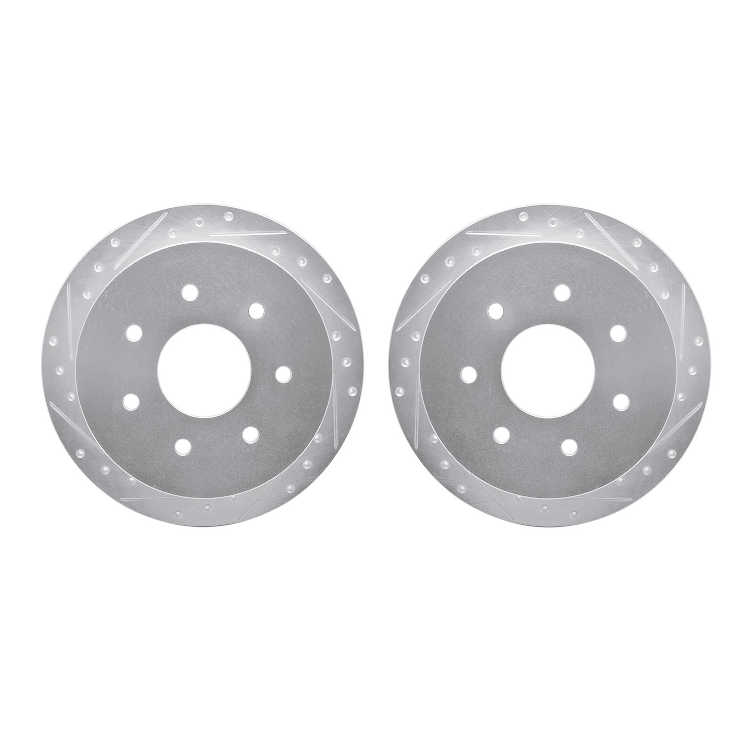 DYN 7002-54214 DFC Brake Rotors - Drilled & Slotted - Silver