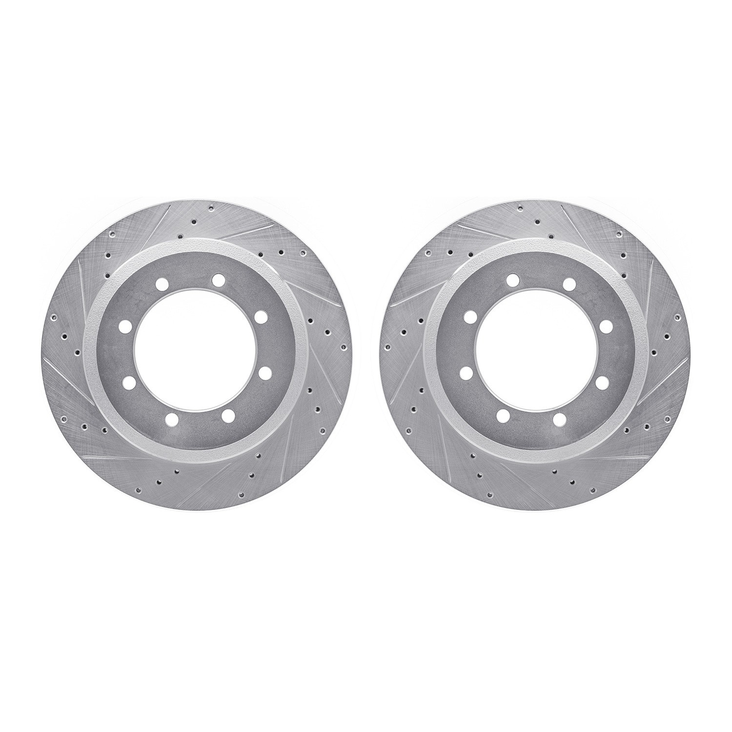 DYN 7002-54224 DFC Brake Rotors - Drilled & Slotted - Silver