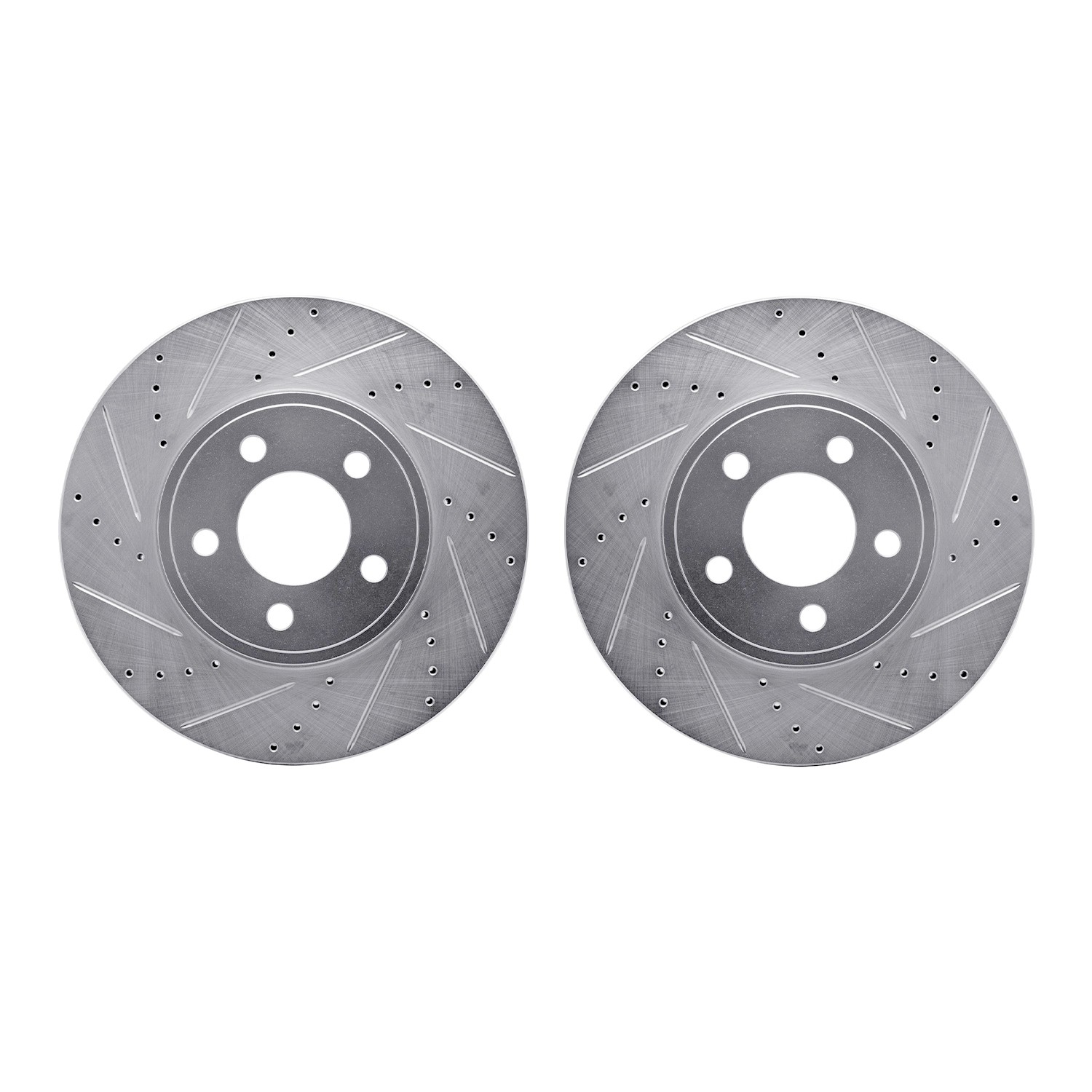 DYN 7002-56009 DFC Brake Rotors - Drilled & Slotted - Silver