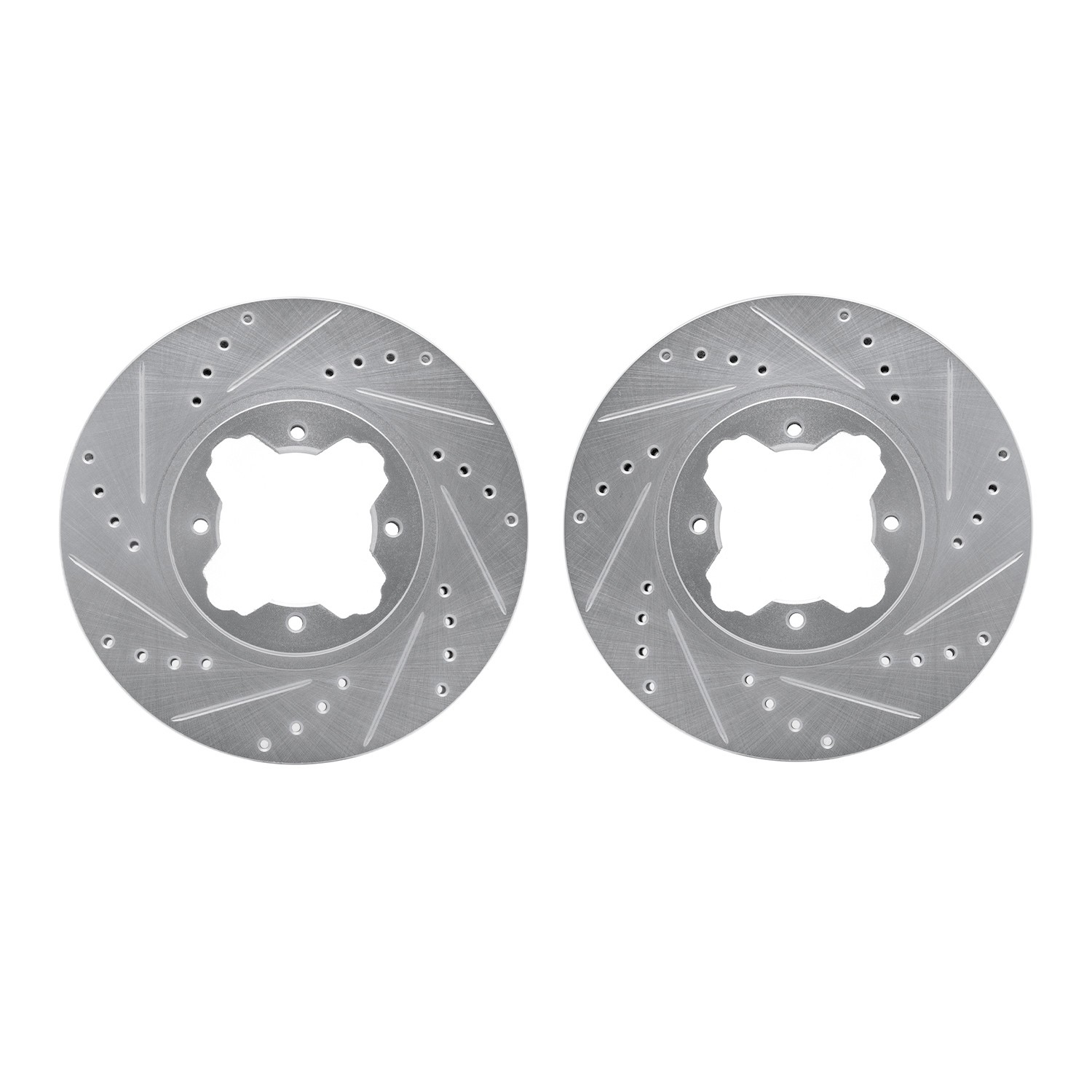 DYN 7002-59001 DFC Brake Rotors - Drilled & Slotted - Silver