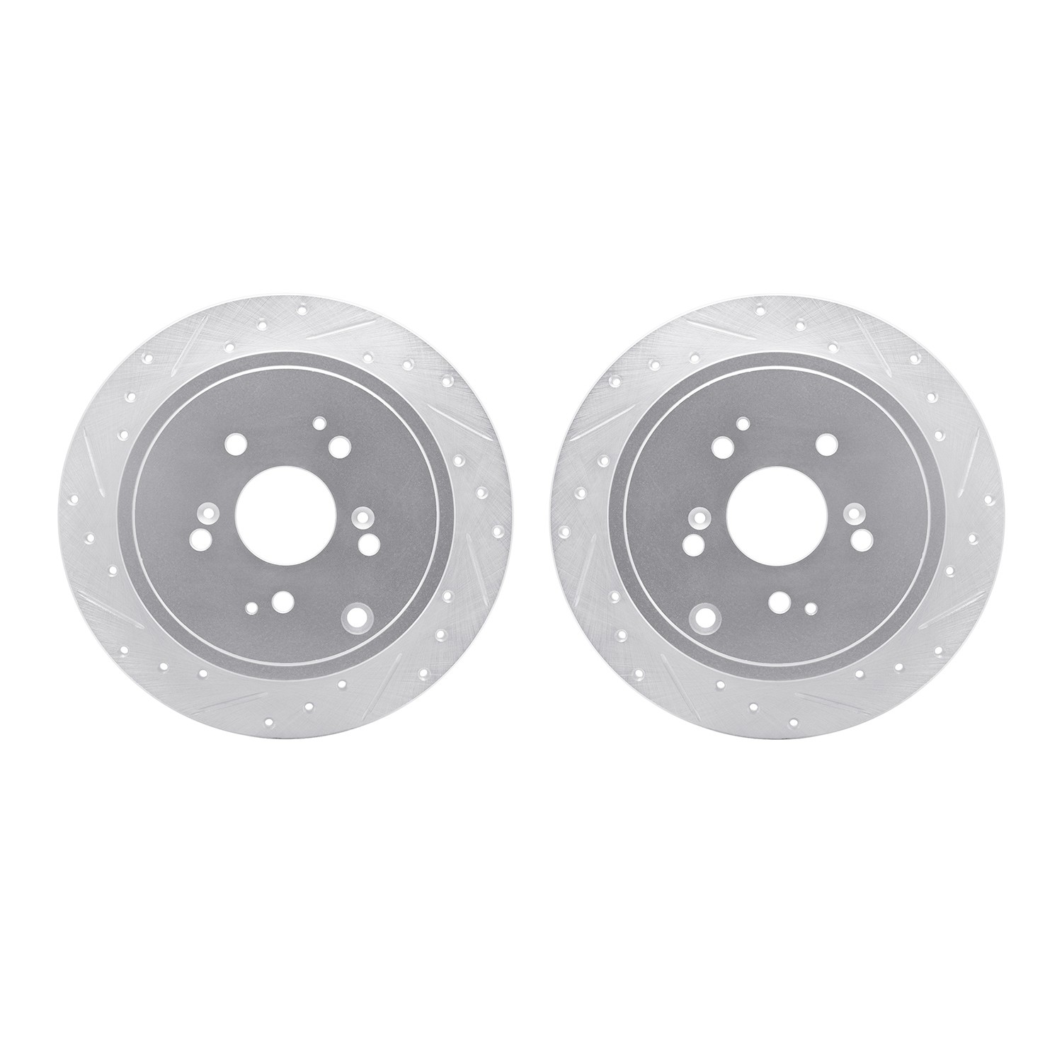 DYN 7002-59051 DFC Brake Rotors - Drilled & Slotted - Silver