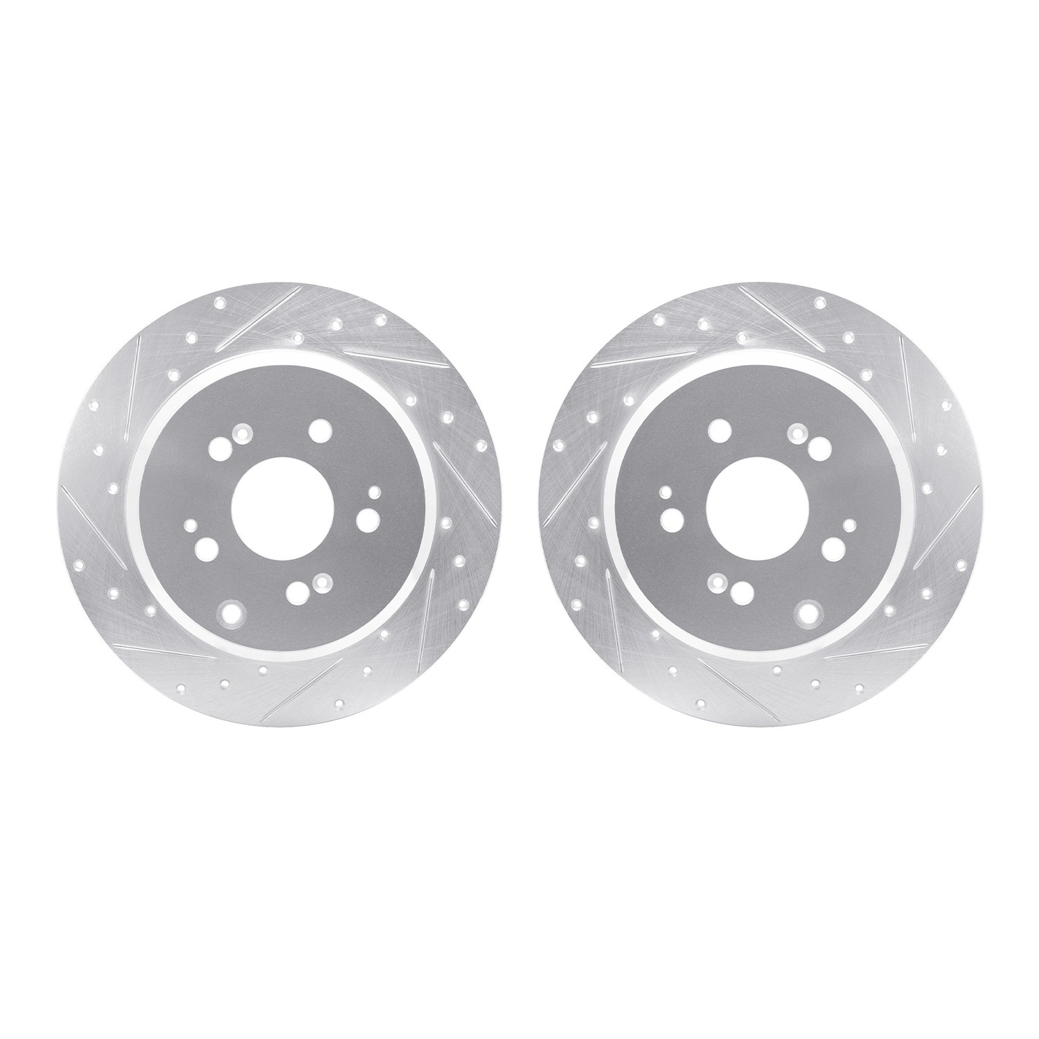 DYN 7002-59052 DFC Brake Rotors - Drilled & Slotted - Silver