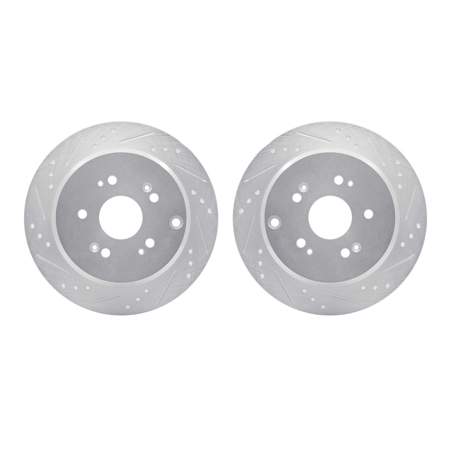DYN 7002-59053 DFC Brake Rotors - Drilled & Slotted - Silver
