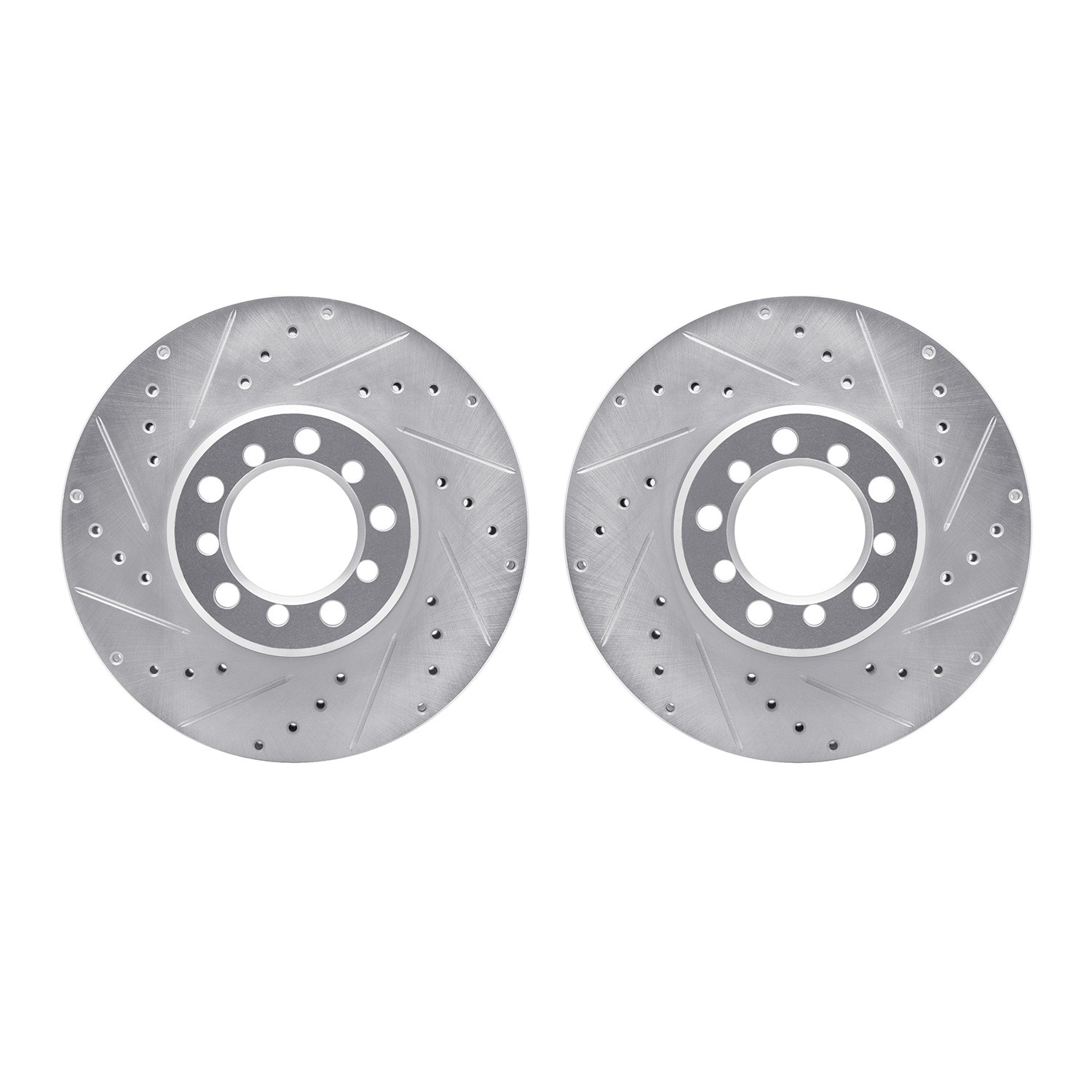 DYN 7002-63016 DFC Brake Rotors - Drilled & Slotted - Silver