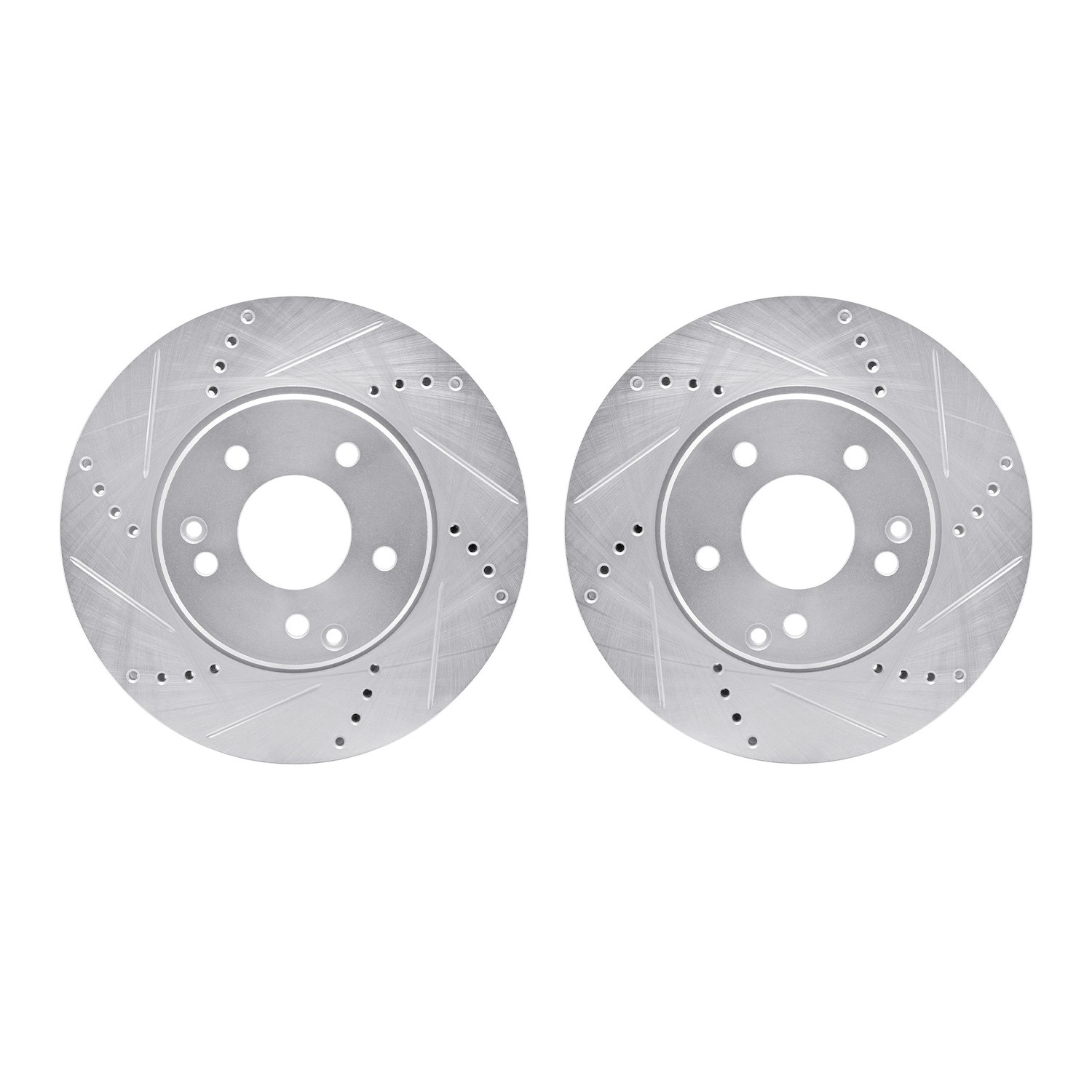 DYN 7002-63030 DFC Brake Rotors - Drilled & Slotted - Silver