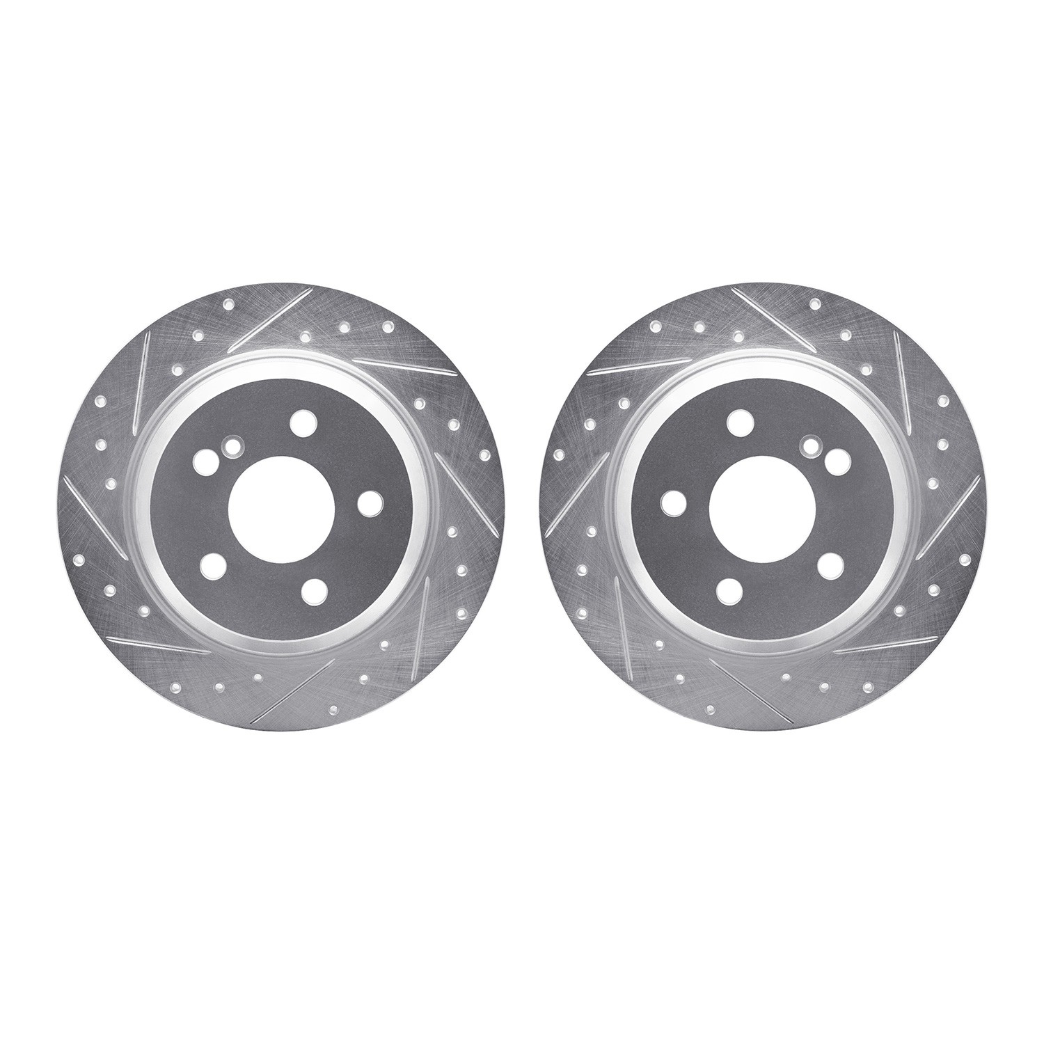 DYN 7002-63108 DFC Brake Rotors - Drilled & Slotted - Silver