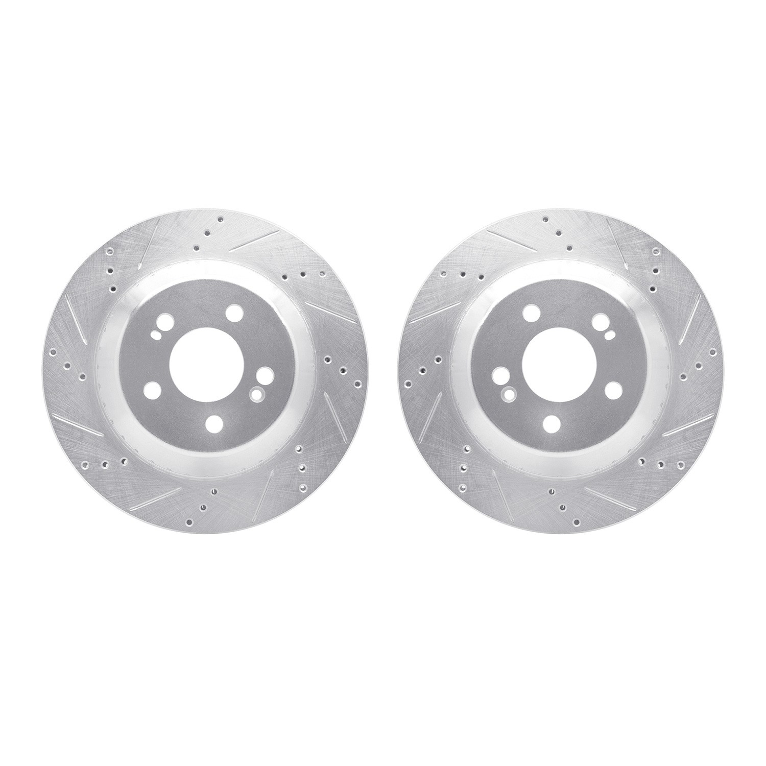 DYN 7002-63134 DFC Brake Rotors - Drilled & Slotted - Silver