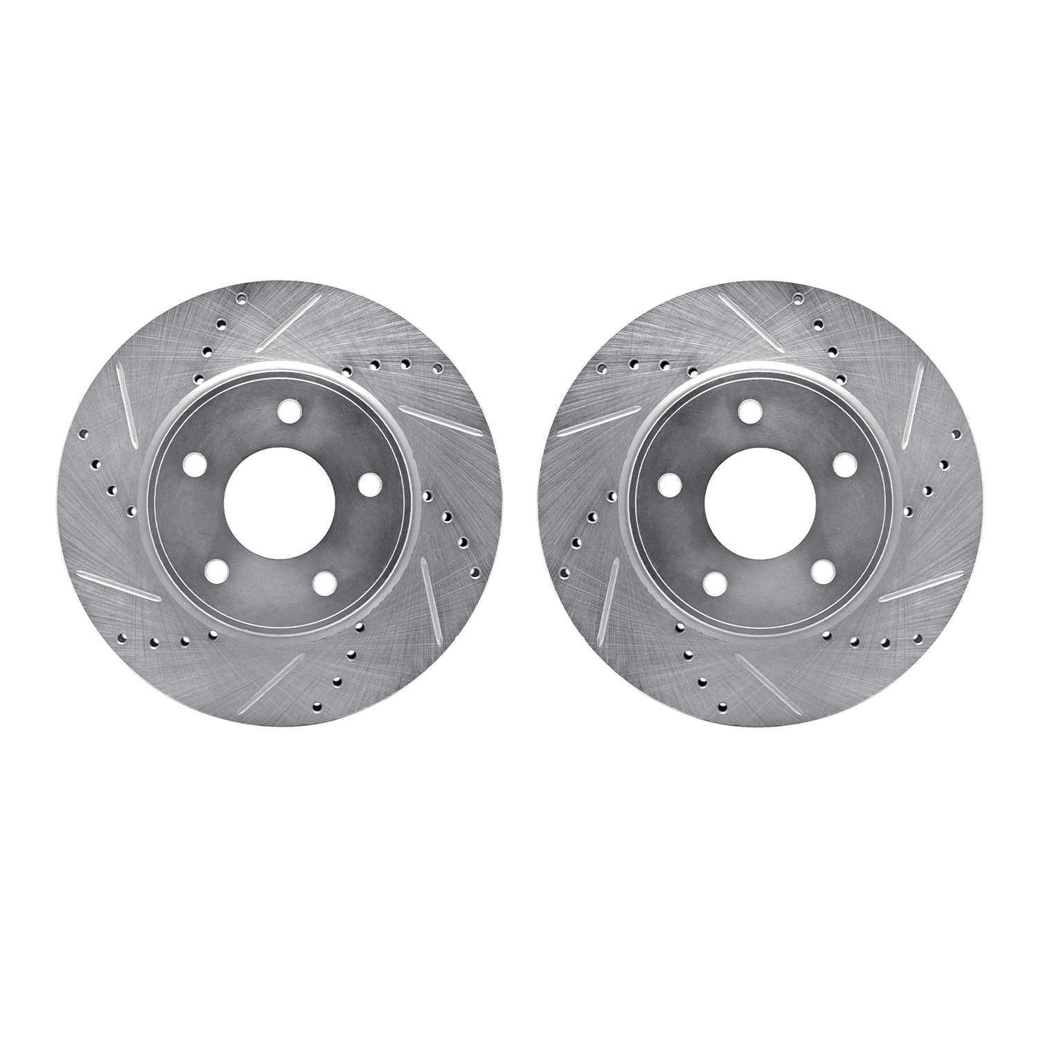 DYN 7002-67000 DFC Brake Rotors - Drilled & Slotted - Silver