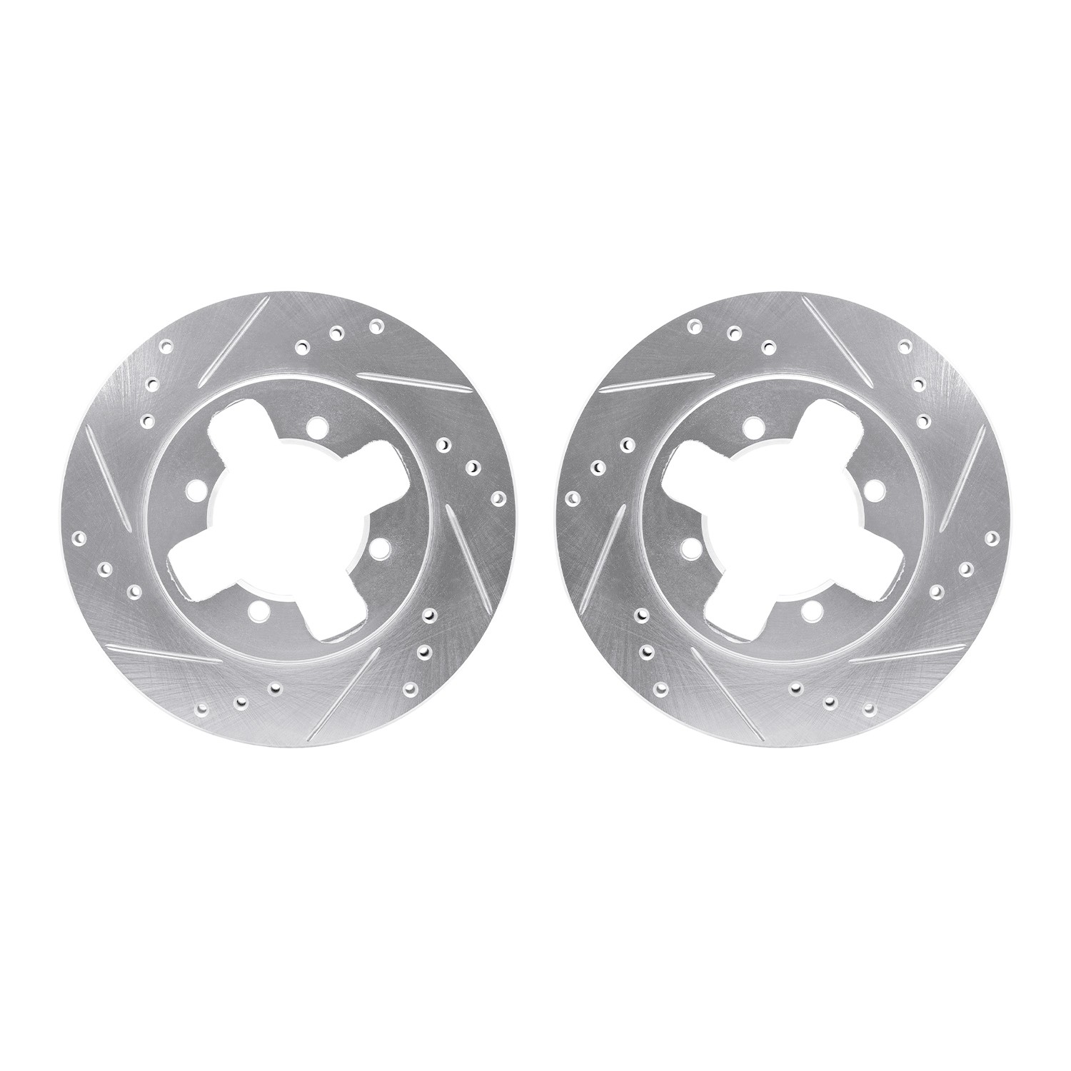 DYN 7002-67030 DFC Brake Rotors - Drilled & Slotted - Silver