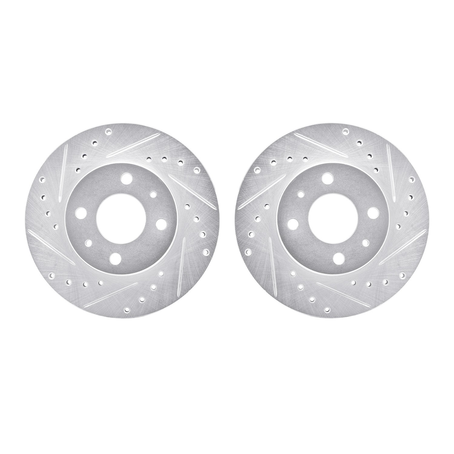 DYN 7002-67063 DFC Brake Rotors - Drilled & Slotted - Silver