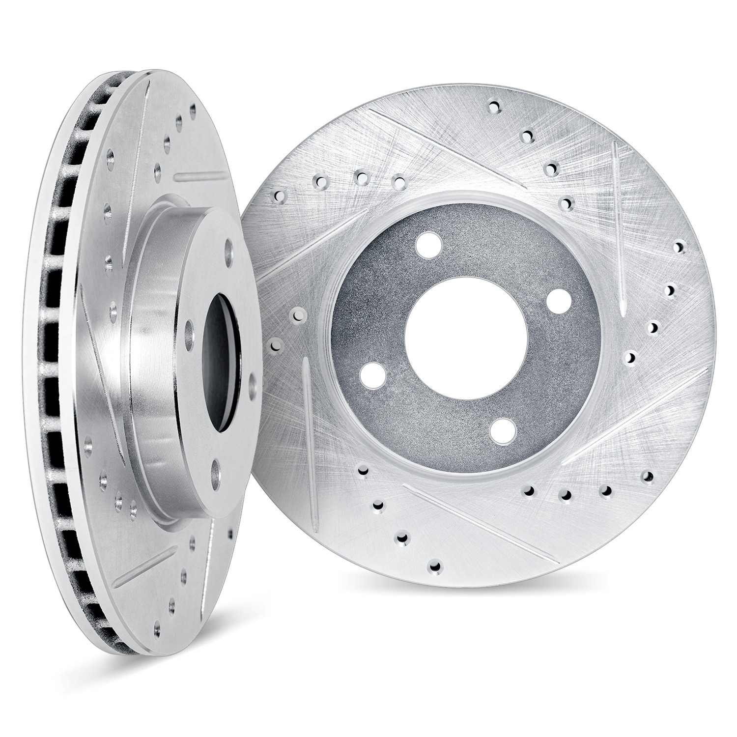 DYN 7002-67063 DFC Brake Rotors - Drilled & Slotted - Silver - Image 2
