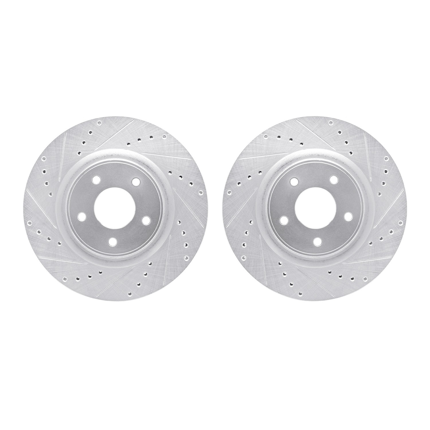 DYN 7002-67068 DFC Brake Rotors - Drilled & Slotted - Silver