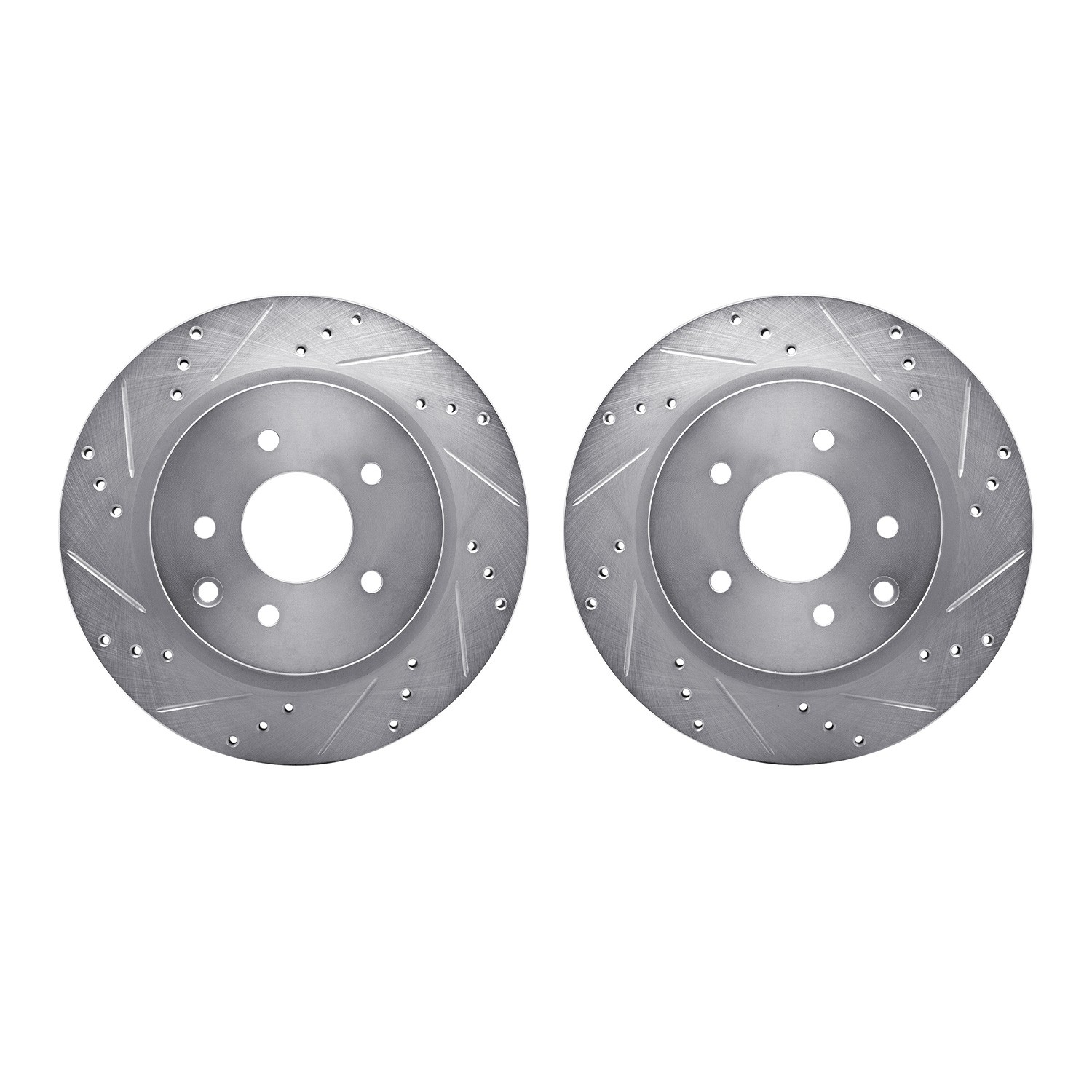 DYN 7002-67078 DFC Brake Rotors - Drilled & Slotted - Silver