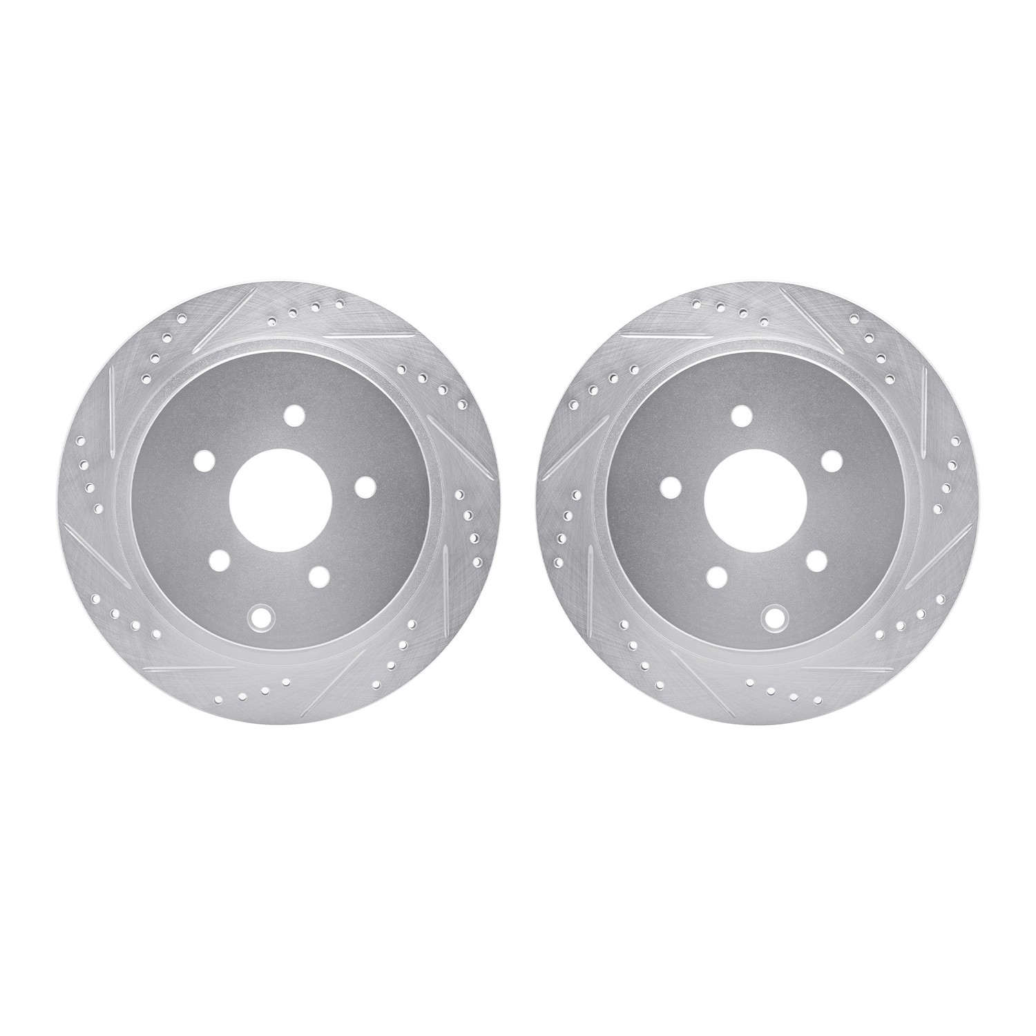DYN 7002-67079 DFC Brake Rotors - Drilled & Slotted - Silver