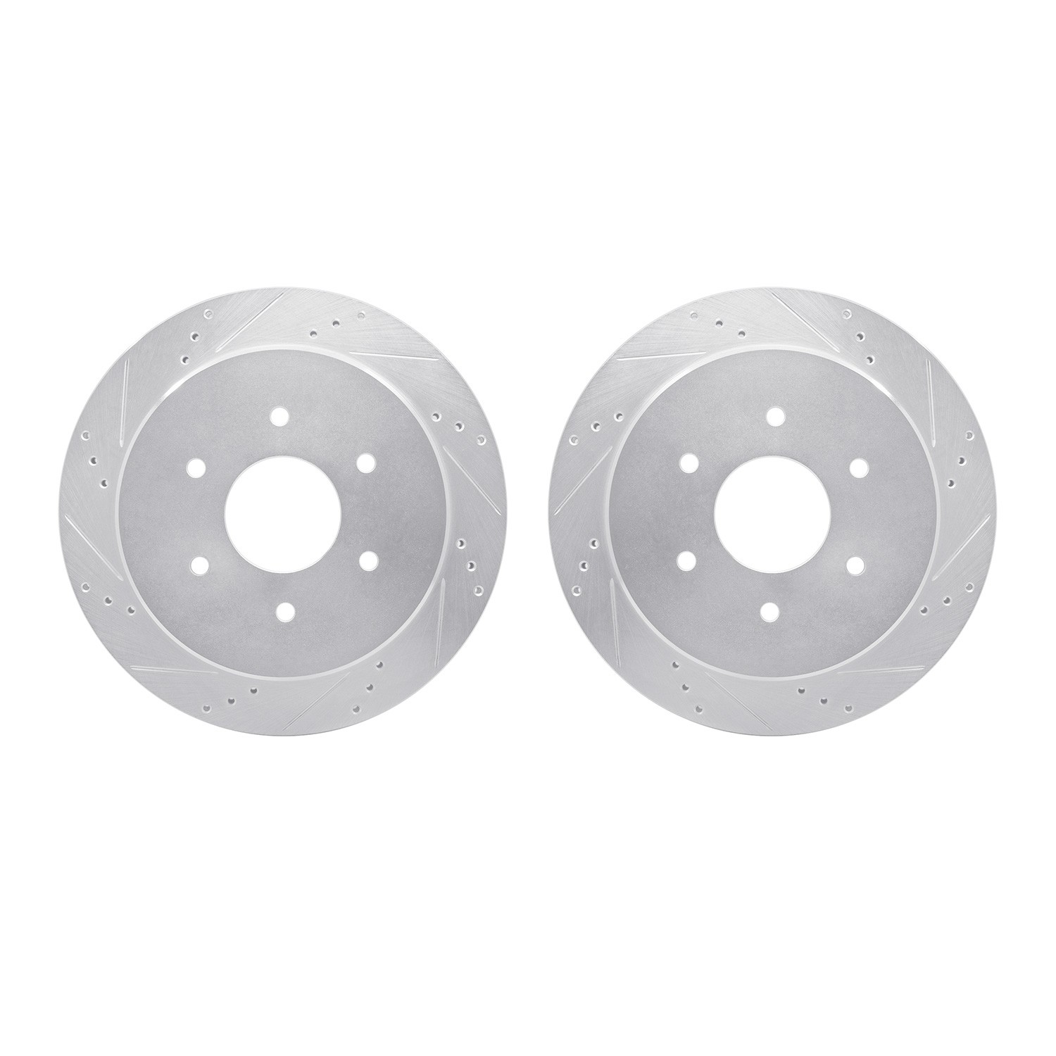 DYN 7002-67107 DFC Brake Rotors - Drilled & Slotted - Silver