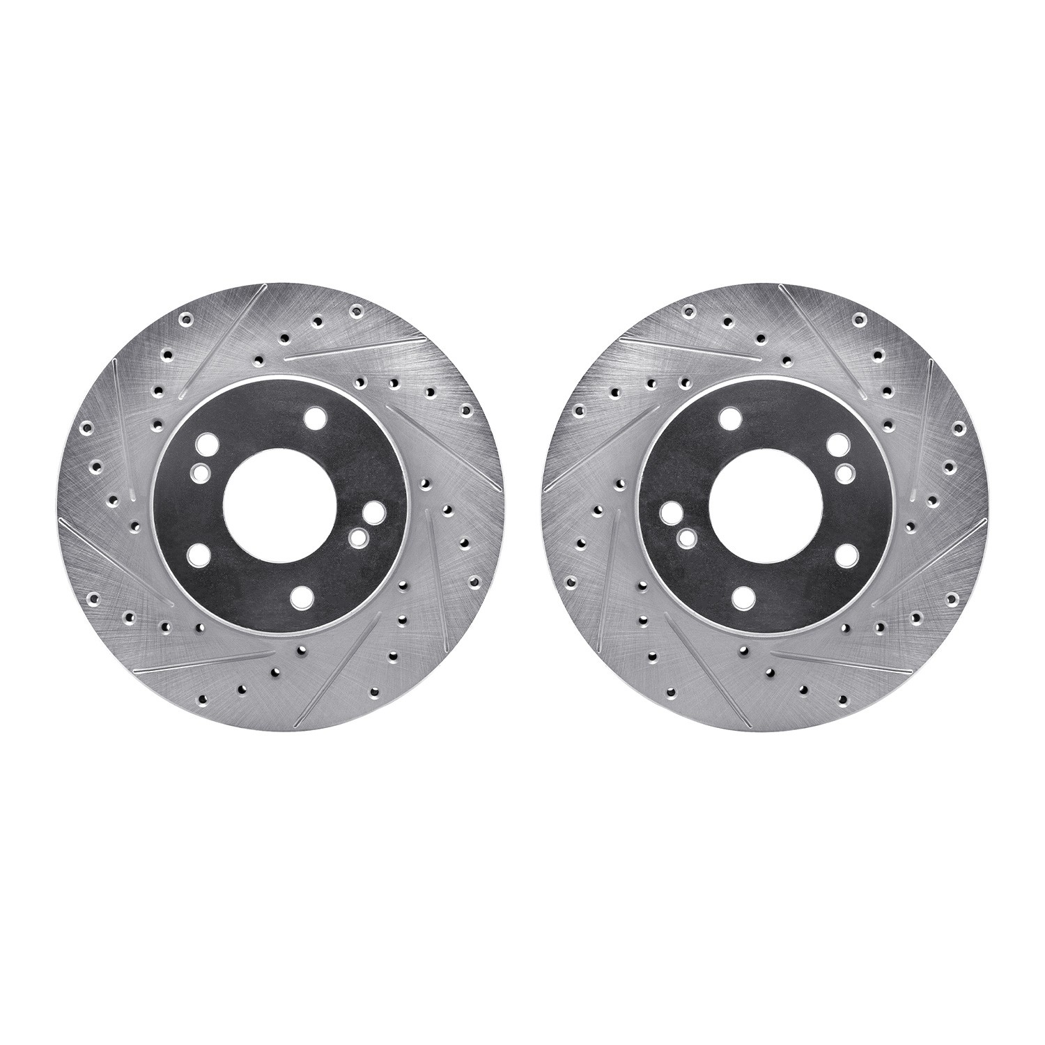 DYN 7002-68005 DFC Brake Rotors - Drilled & Slotted - Silver