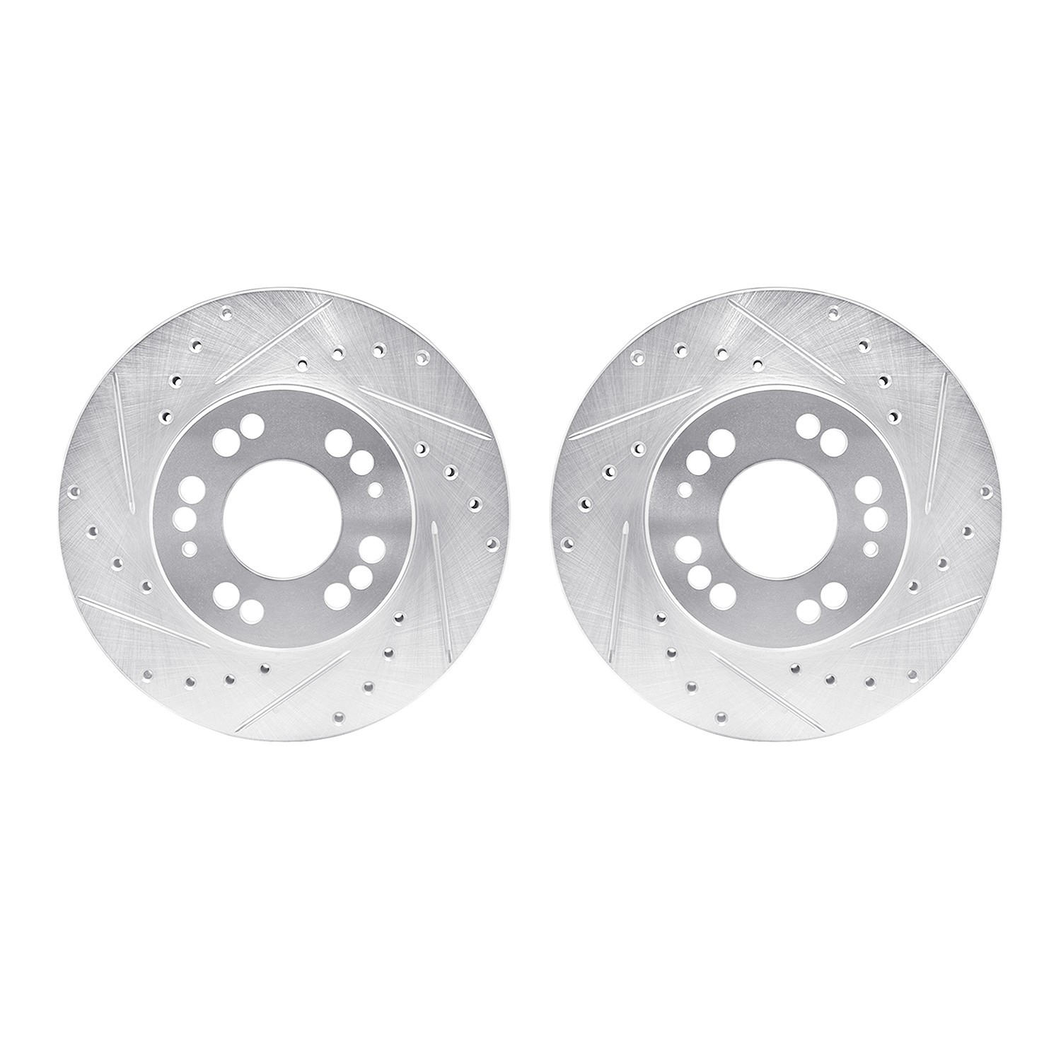 DYN 7002-72020 DFC Brake Rotors - Drilled & Slotted - Silver