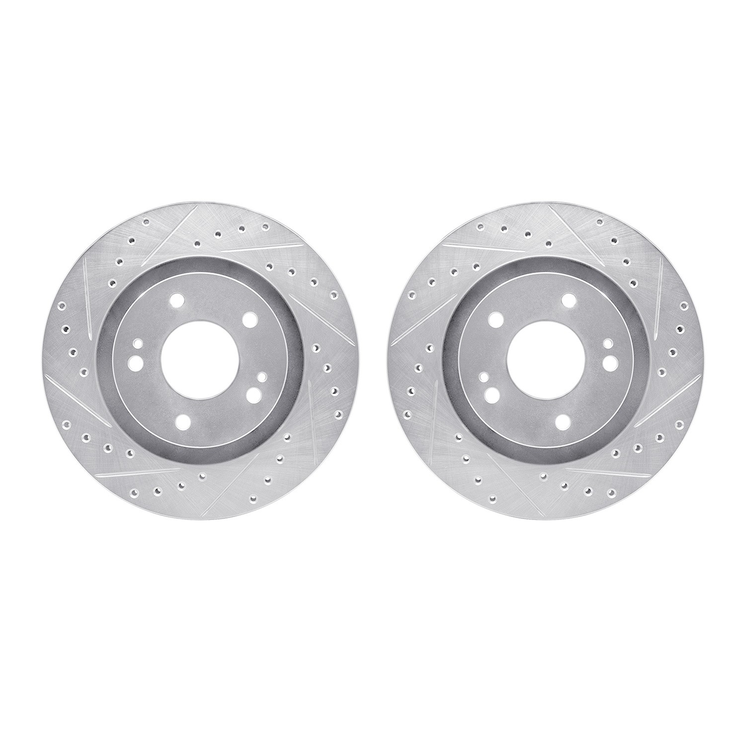 DYN 7002-72039 DFC Brake Rotors - Drilled & Slotted - Silver