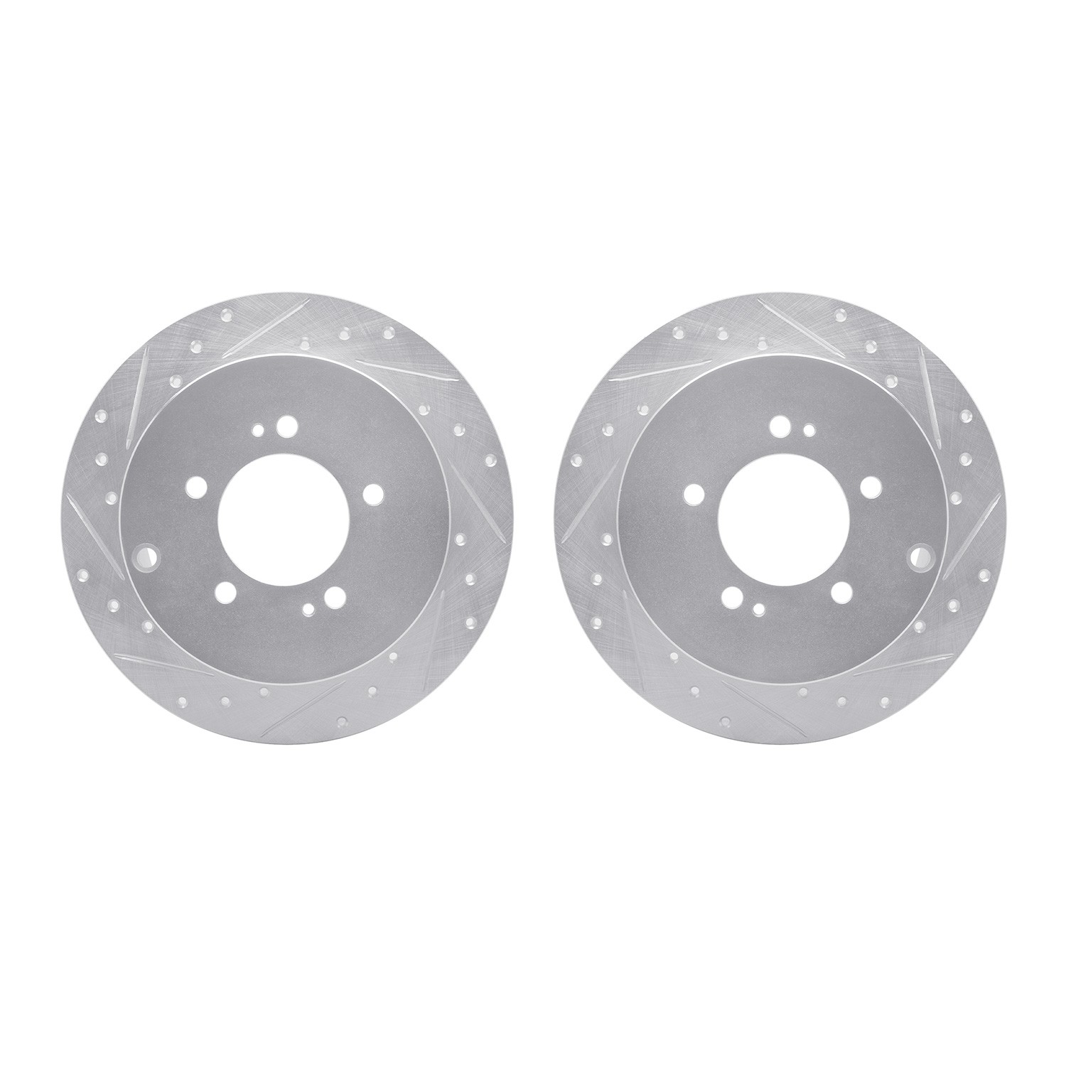 DYN 7002-72064 DFC Brake Rotors - Drilled & Slotted - Silver
