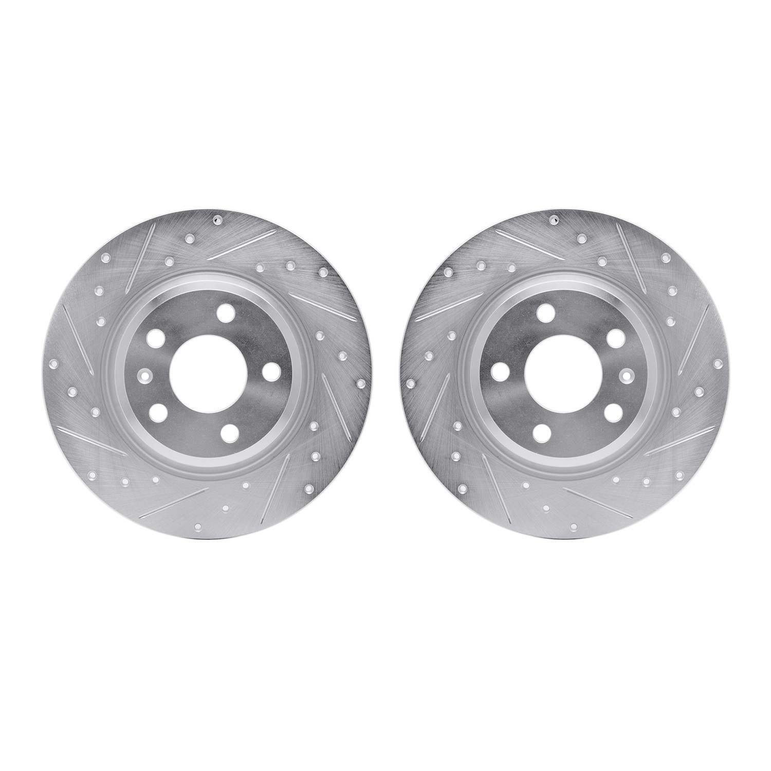 DYN 7002-73050 DFC Brake Rotors - Drilled & Slotted - Silver