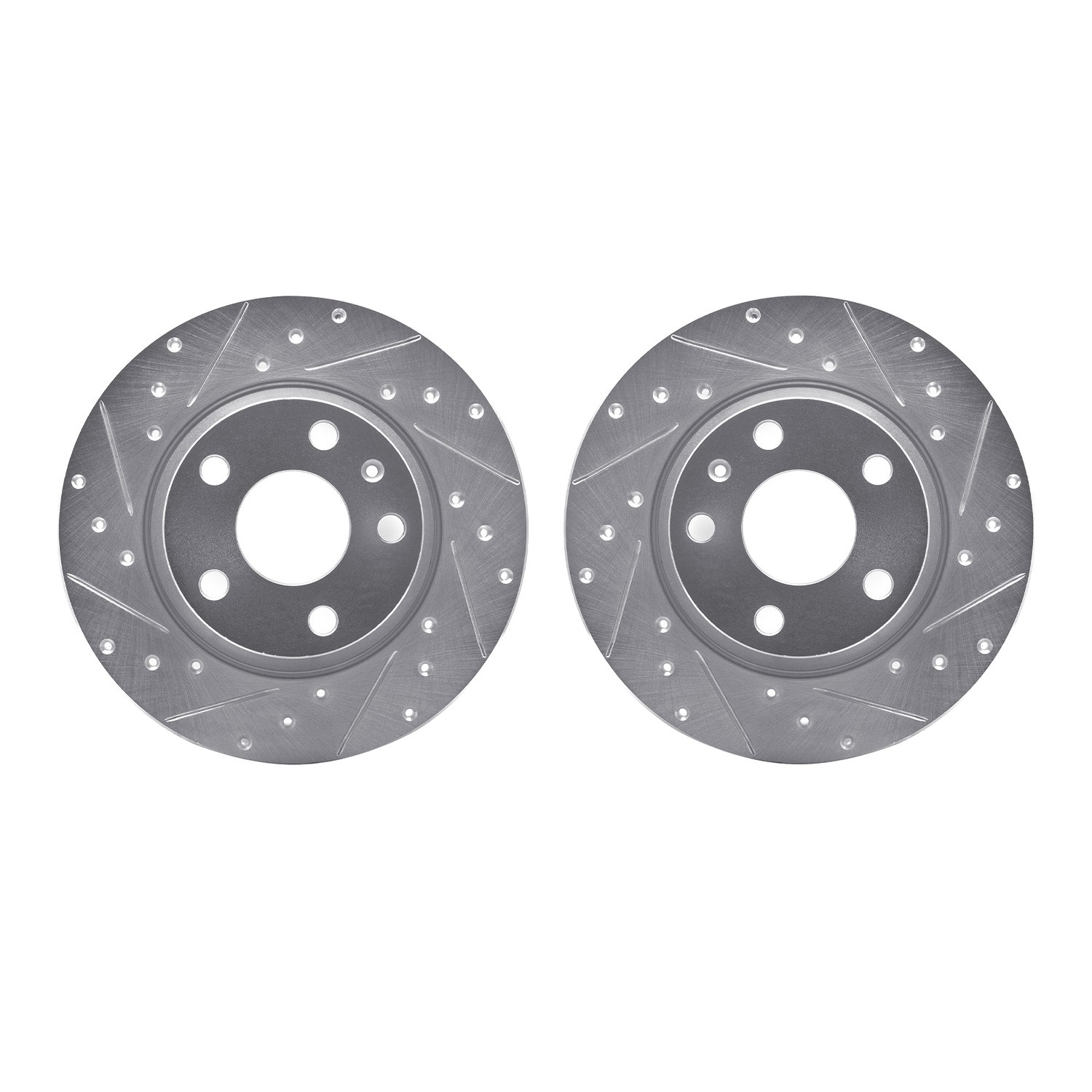 DYN 7002-73069 DFC Brake Rotors - Drilled & Slotted - Silver