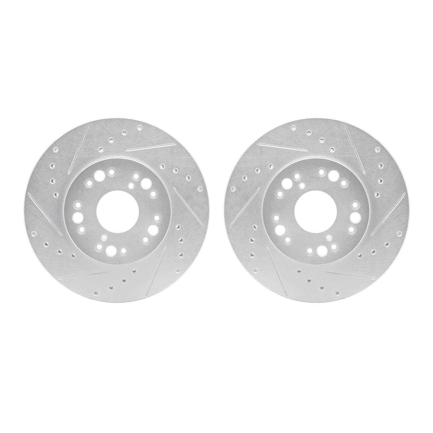 DYN 7002-75011 DFC Brake Rotors - Drilled & Slotted - Silver