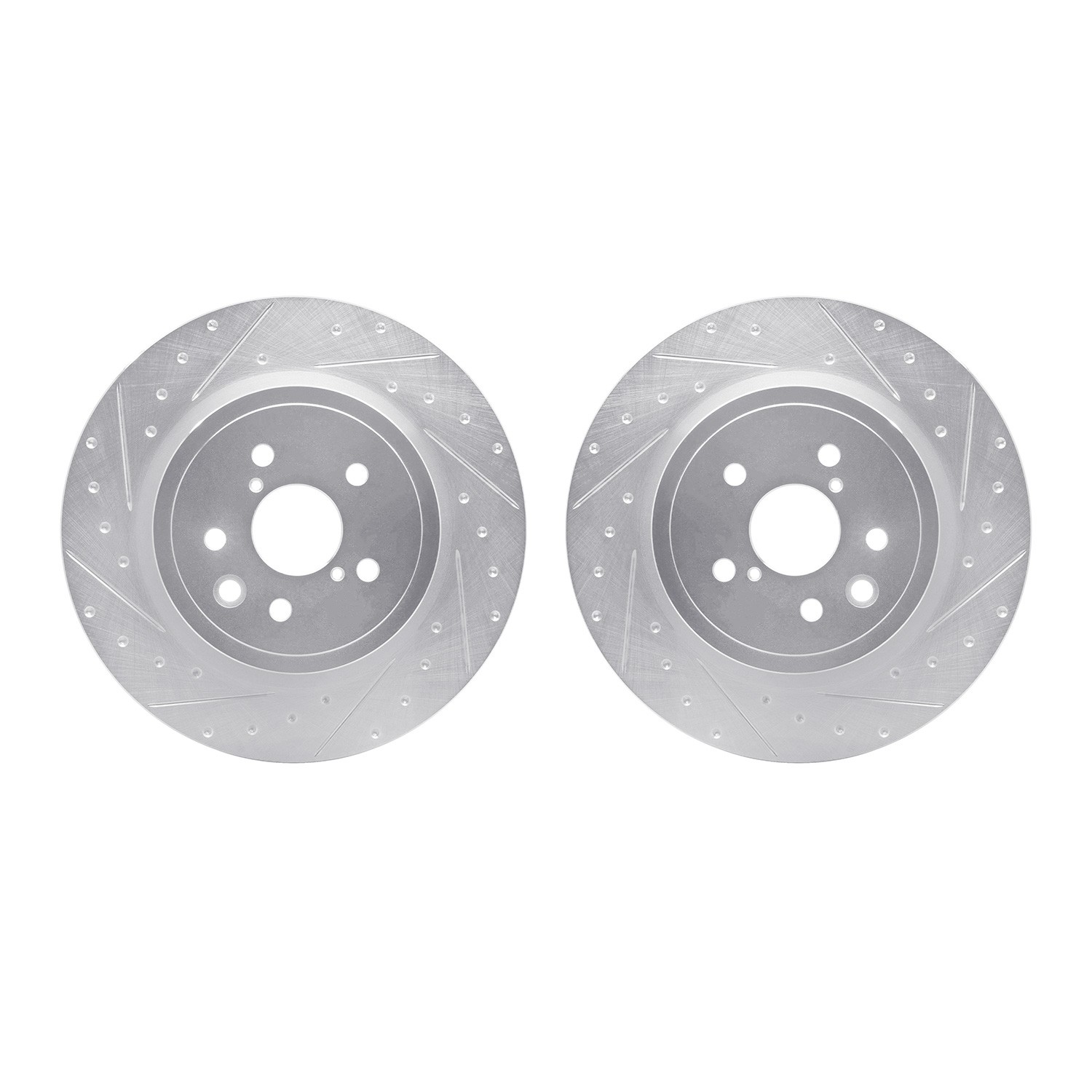 DYN 7002-75022 DFC Brake Rotors - Drilled & Slotted - Silver