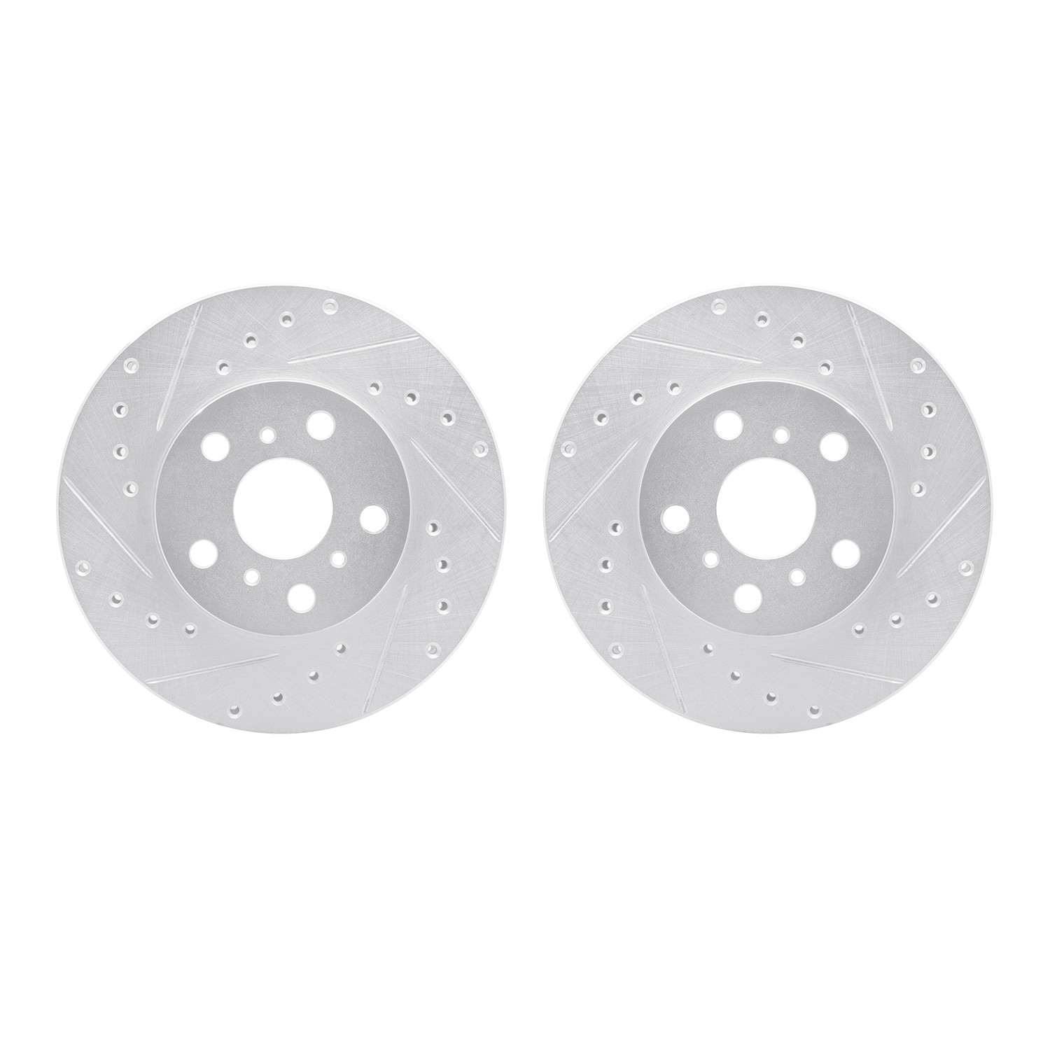DYN 7002-76040 DFC Brake Rotors - Drilled & Slotted - Silver