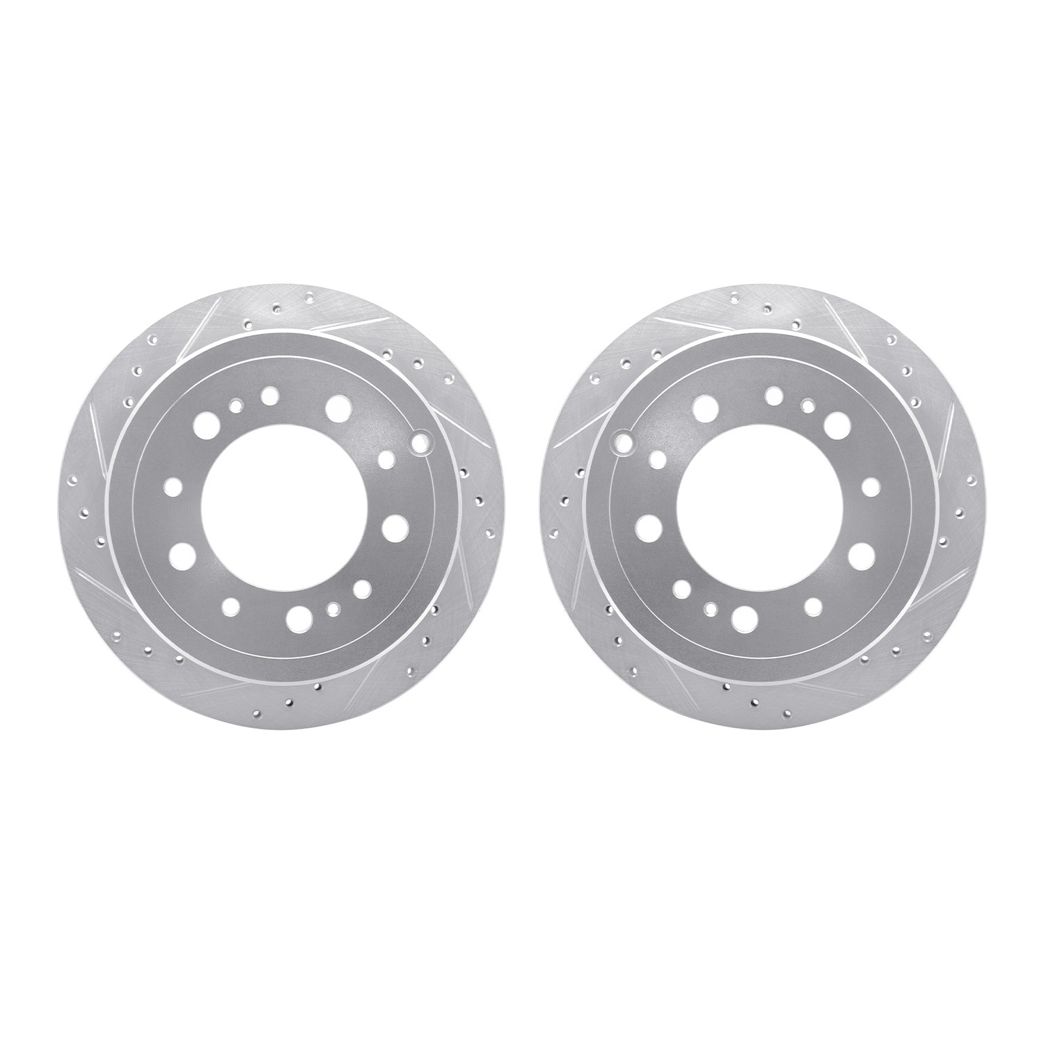 DYN 7002-76115 DFC Brake Rotors - Drilled & Slotted - Silver