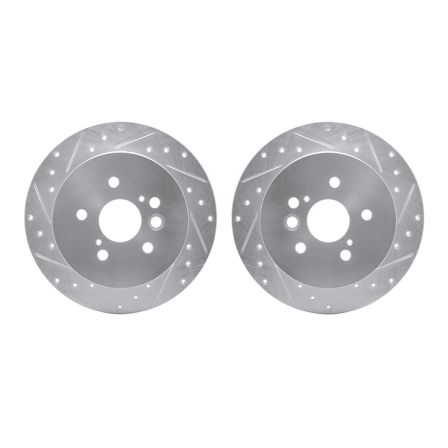 DYN 7002-76147 DFC Brake Rotors - Drilled & Slotted - Silver