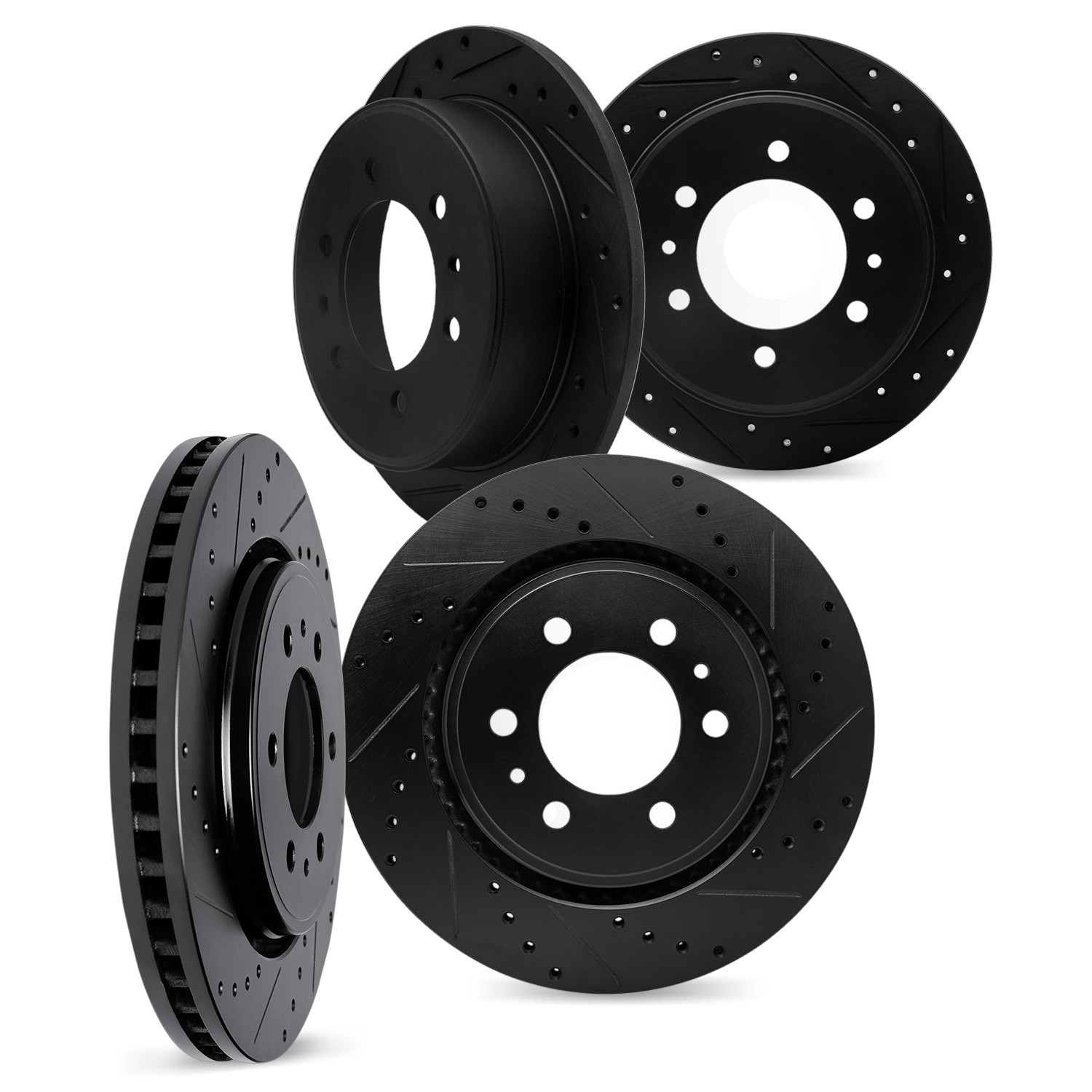 DYN 7004-54337 DFC Brake Rotors - Drilled & Slotted - Silver