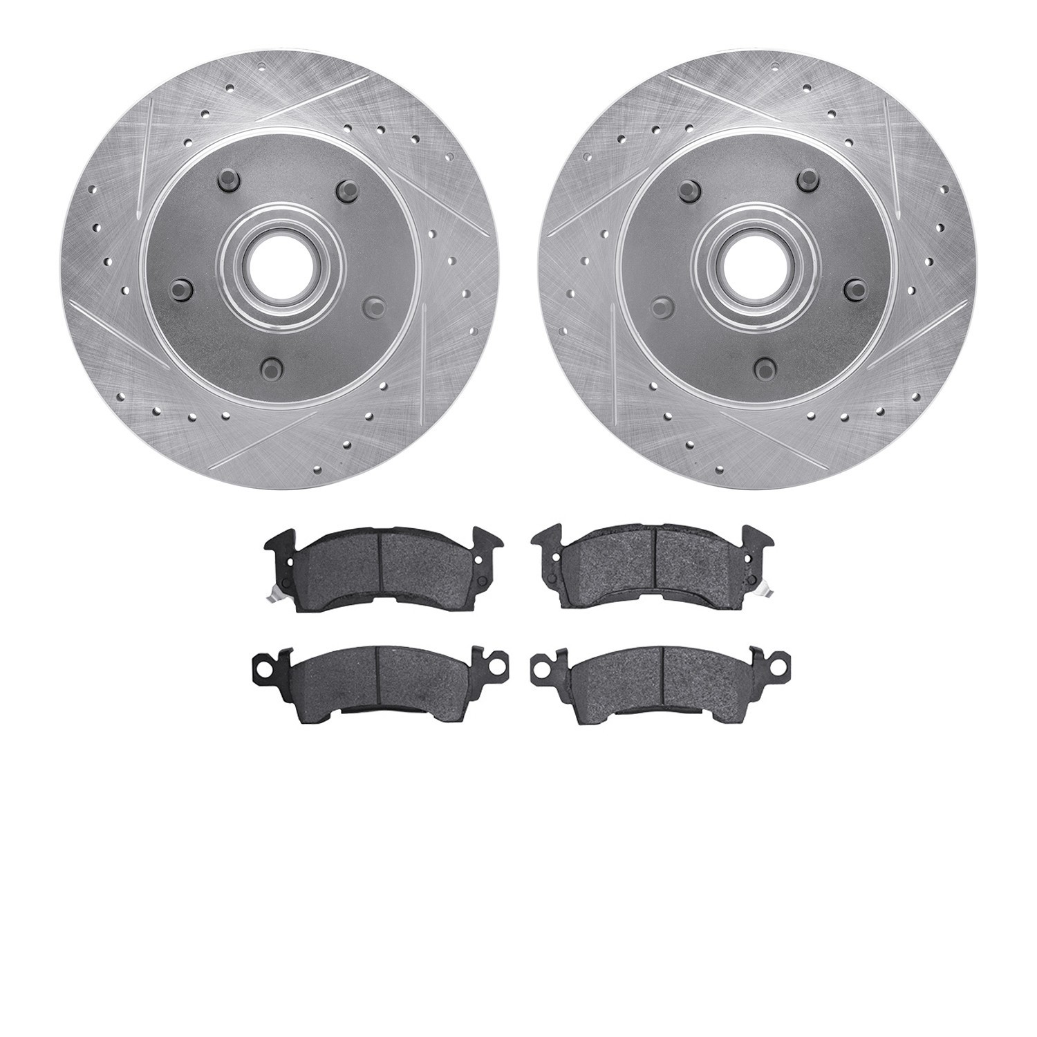 DYN 7202-47015 DFC Brake Rotor - Drilled & Slotted - Silver- HD Brake Pad