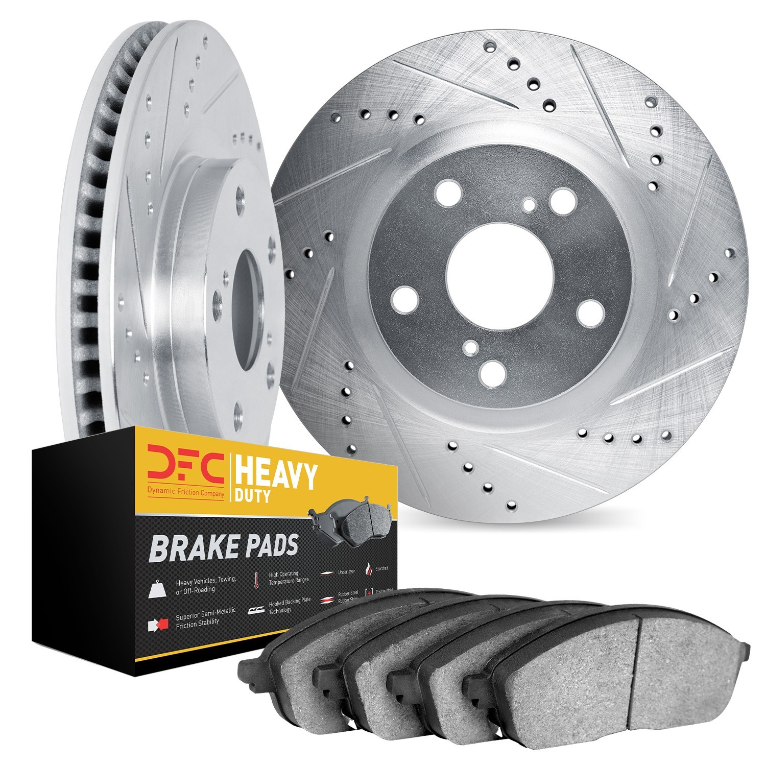 DYN 7202-47035 DFC Brake Rotor - Drilled & Slotted - Silver- HD Brake Pad - Image 2
