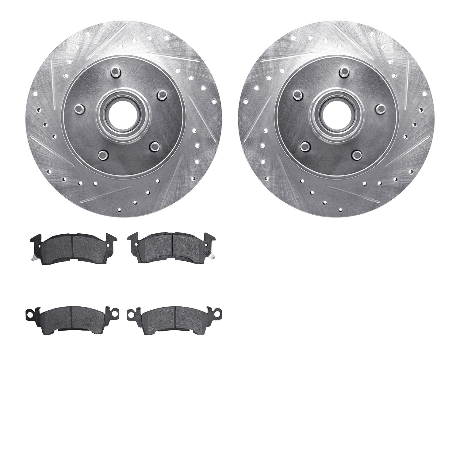DYN 7202-47086 DFC Brake Rotor - Drilled & Slotted - Silver- HD Brake Pad