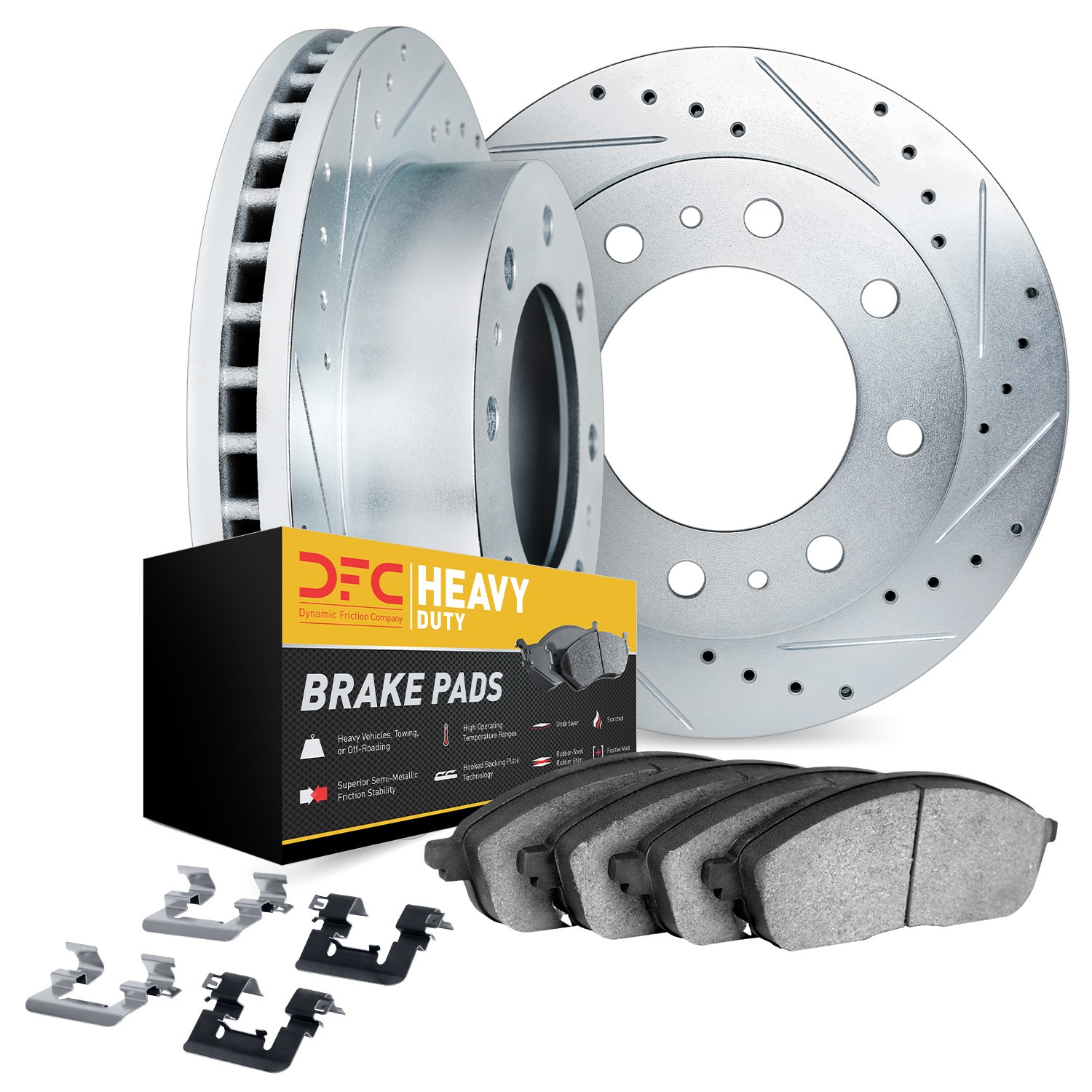 DYN 7212-48010 DFC Brake Rotor - Drilled & Slotted - Silver- HD Brake Pad - Hardware - Image 2