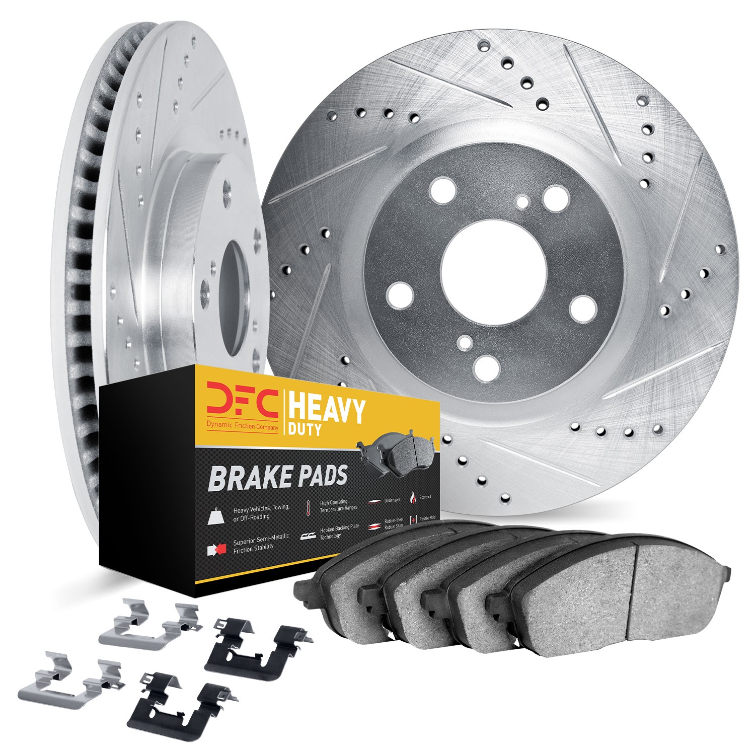 DYN 7212-48053 DFC Brake Rotor - Drilled & Slotted - Silver- HD Brake Pad - Hardware - Image 2