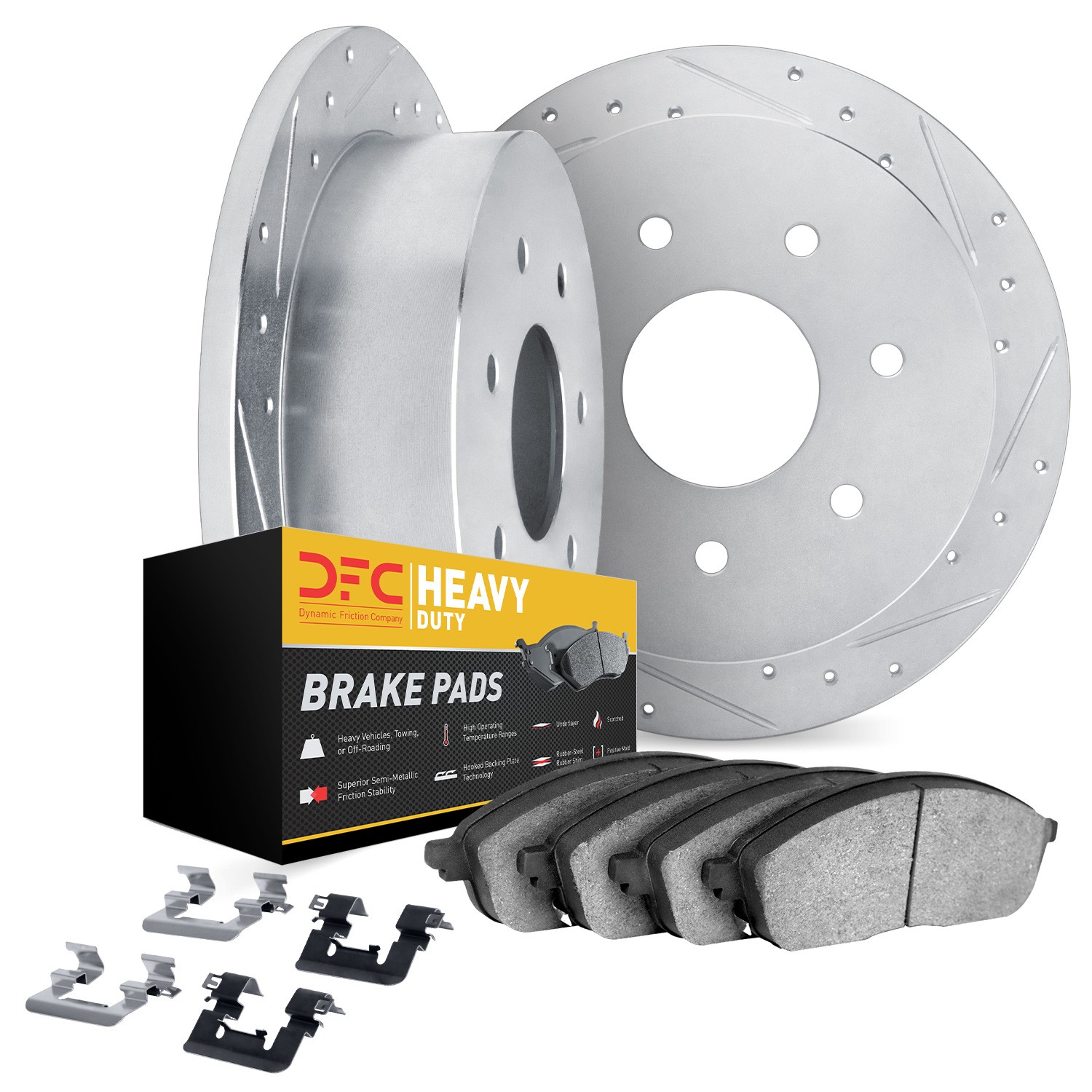 DYN 7212-99137 DFC Brake Rotor - Drilled & Slotted - Silver- HD Brake Pad - Hardware - Image 2