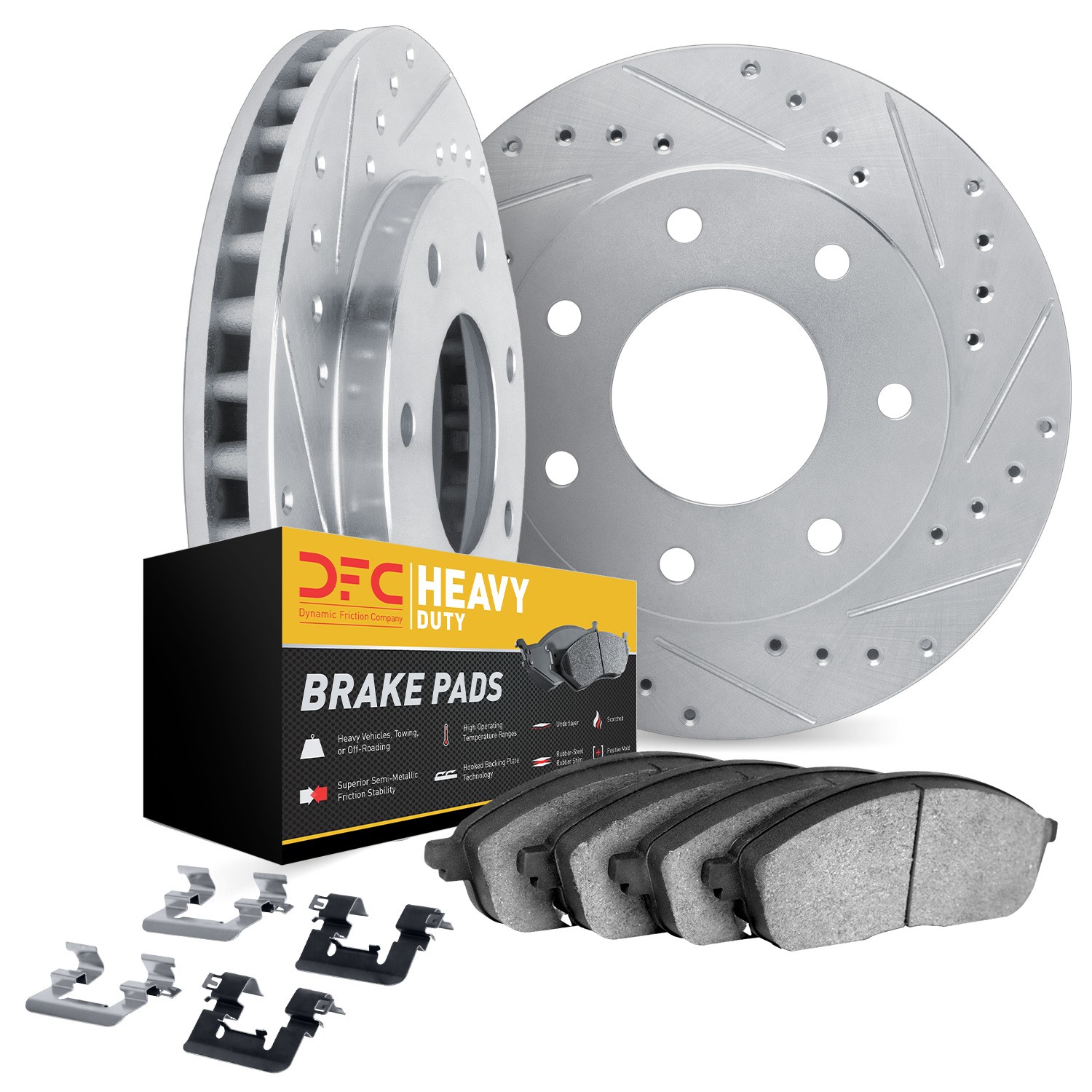 DYN 7212-99138 DFC Brake Rotor - Drilled & Slotted - Silver- HD Brake Pad - Hardware - Image 2