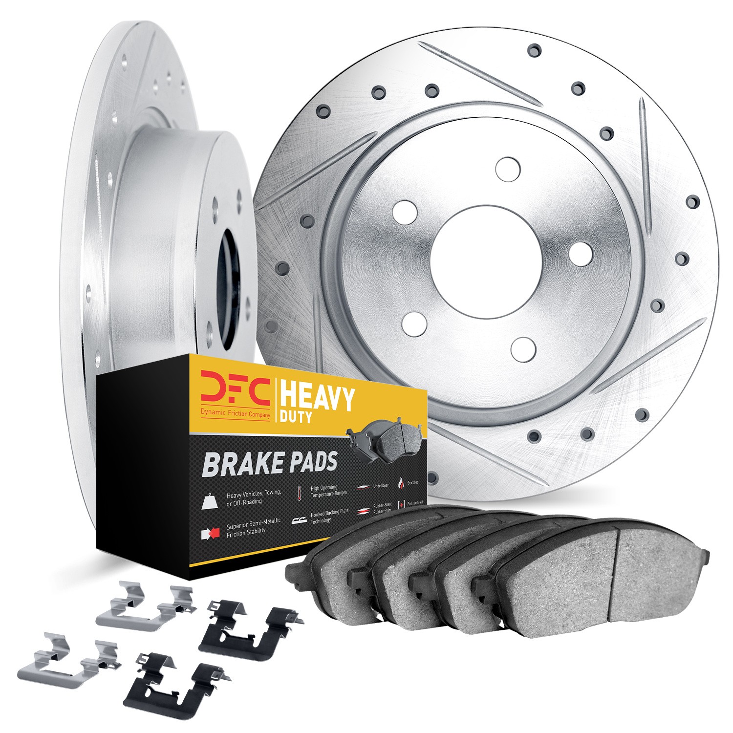 DYN 7212-99180 DFC Brake Rotor - Drilled & Slotted - Silver- HD Brake Pad - Hardware - Image 2
